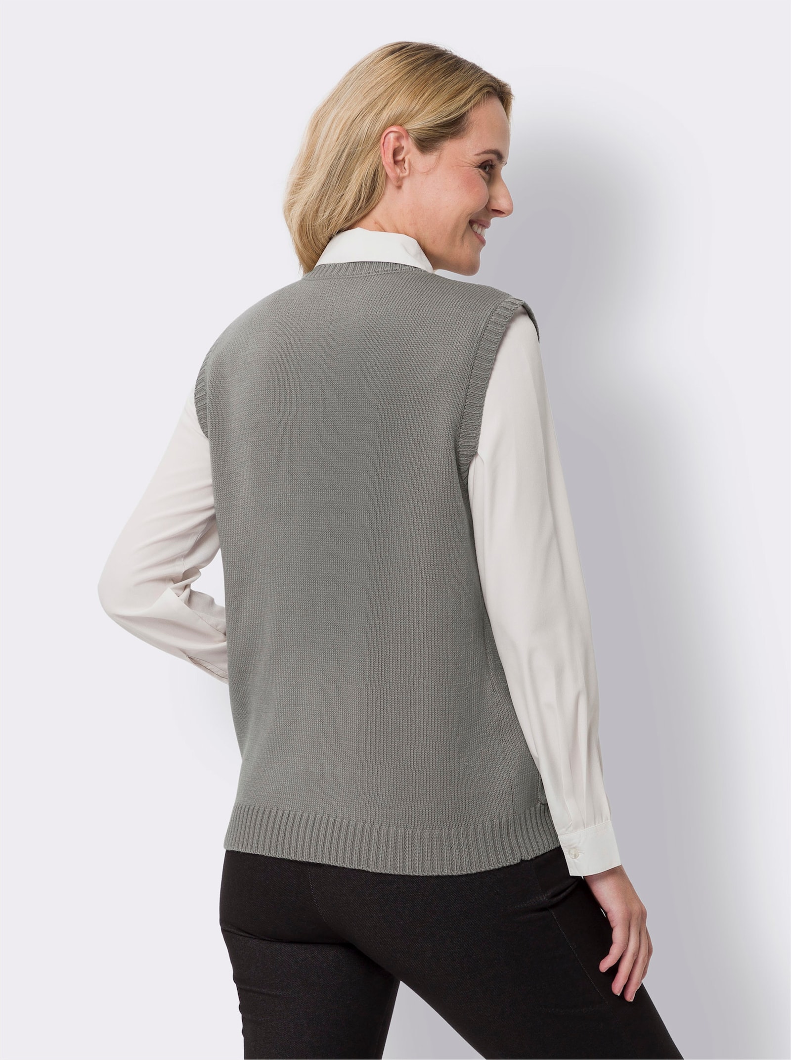 Pullunder mit aufgesetzten Taschen - grau