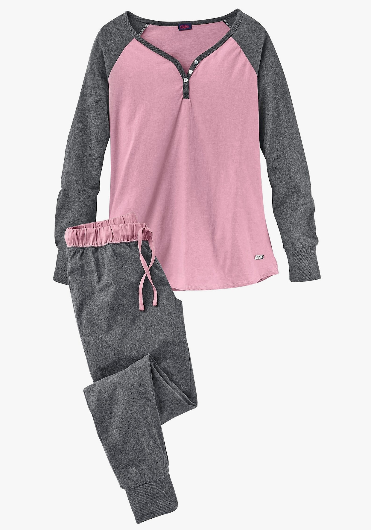 Buffalo Pyjama - roze/antraciet gemêleerd
