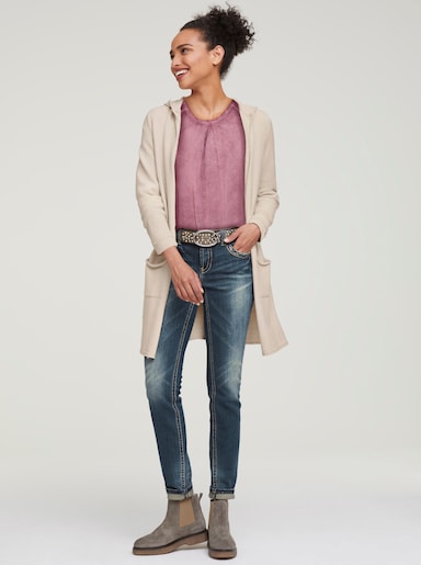heine Longstrickjacke mit Kapuze - sand