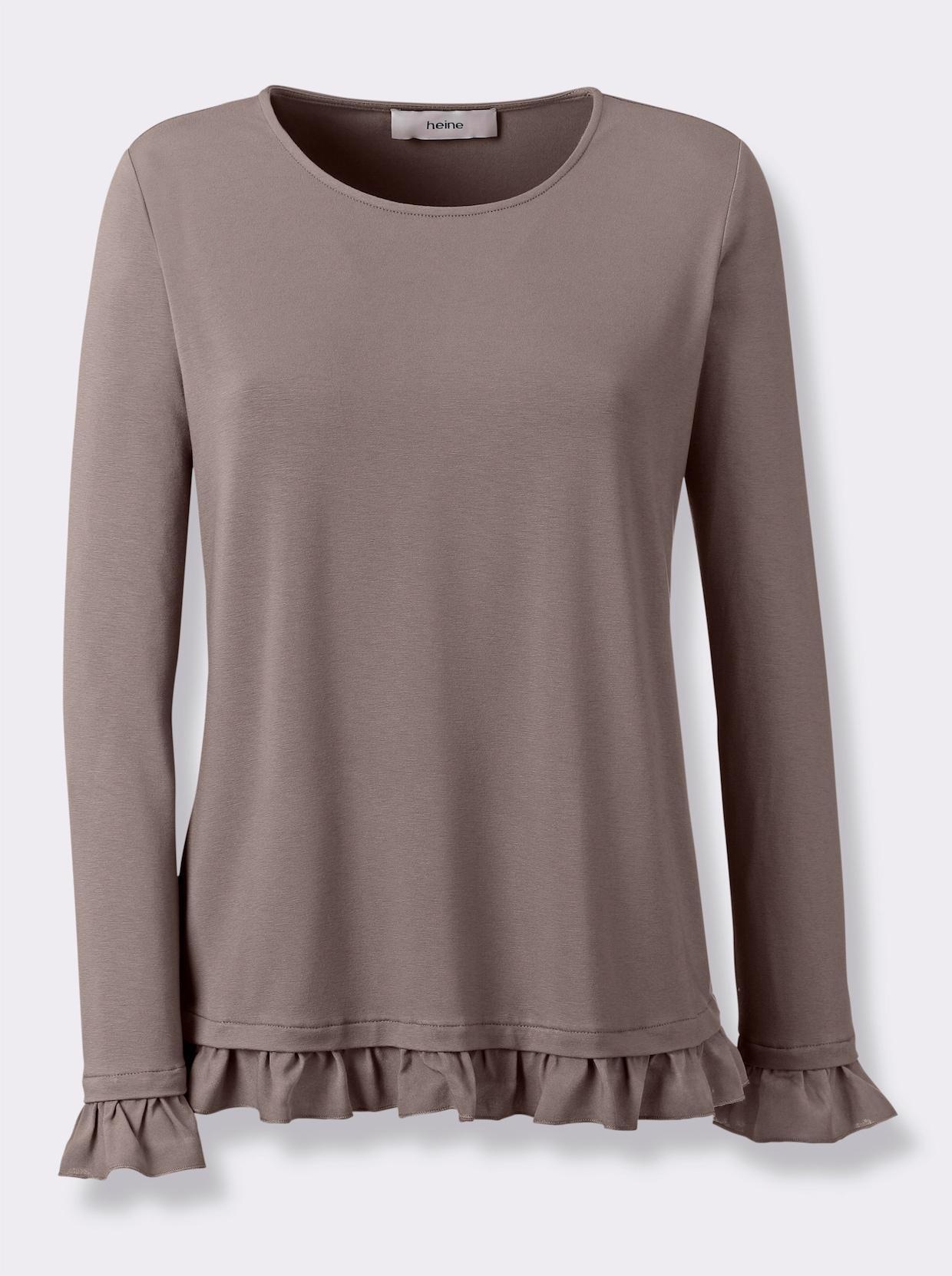 heine Rundhalsshirt - dunkeltaupe