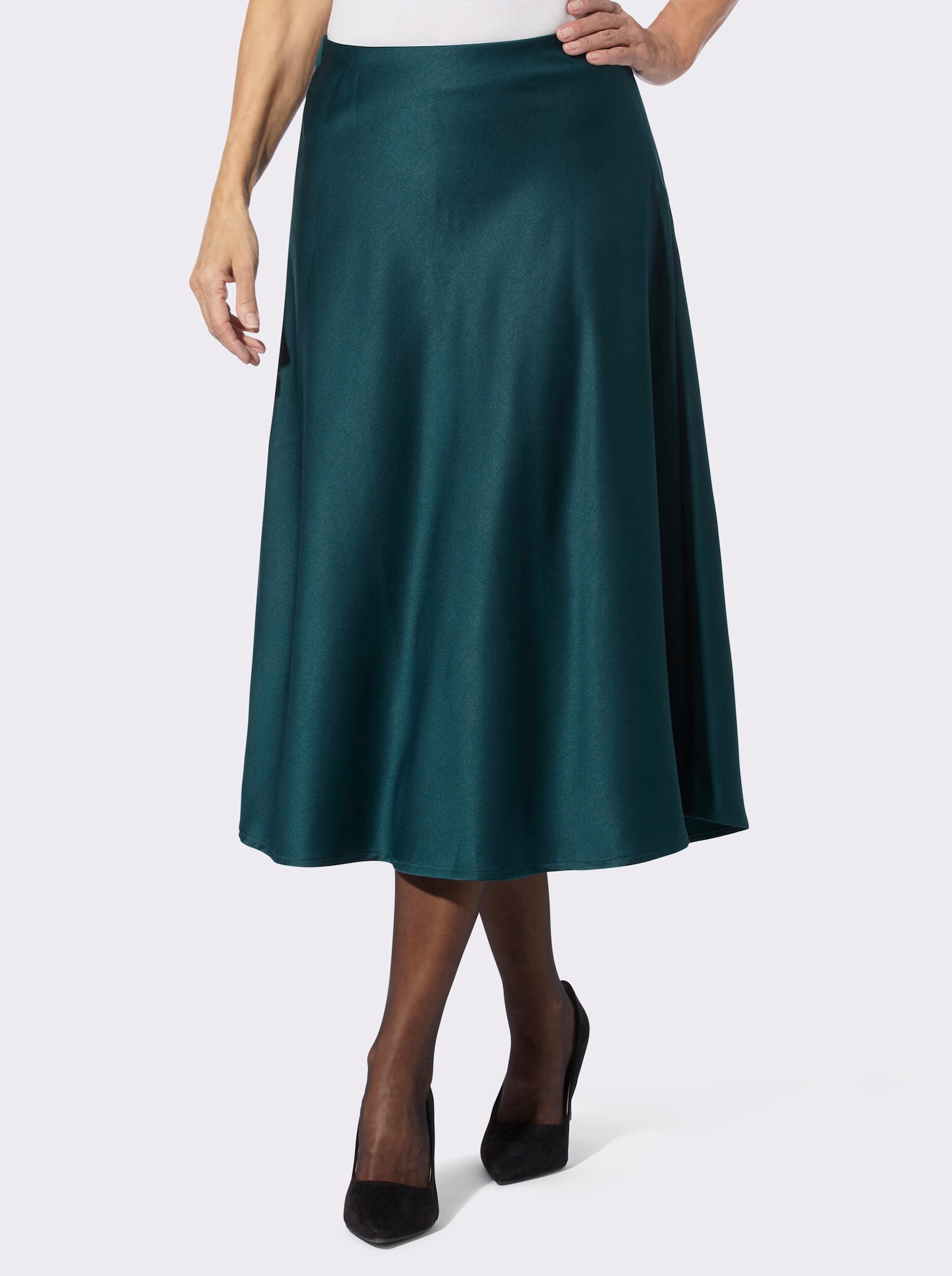 Satinrock in ausgestellter Form - petrol