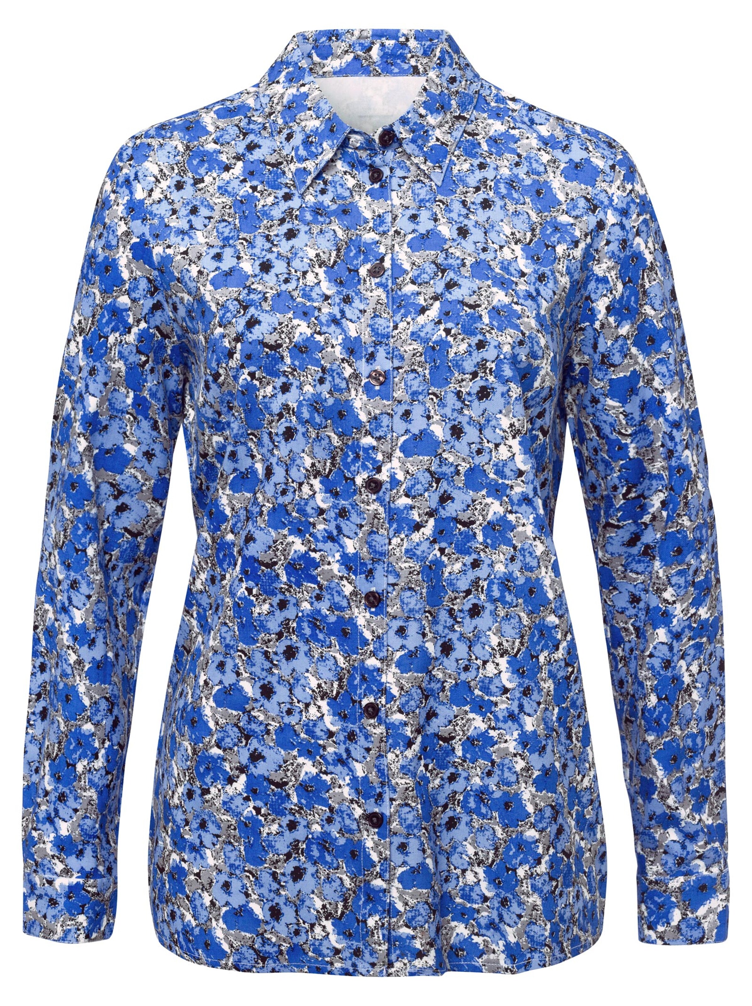 Bluse - blau-gemustert