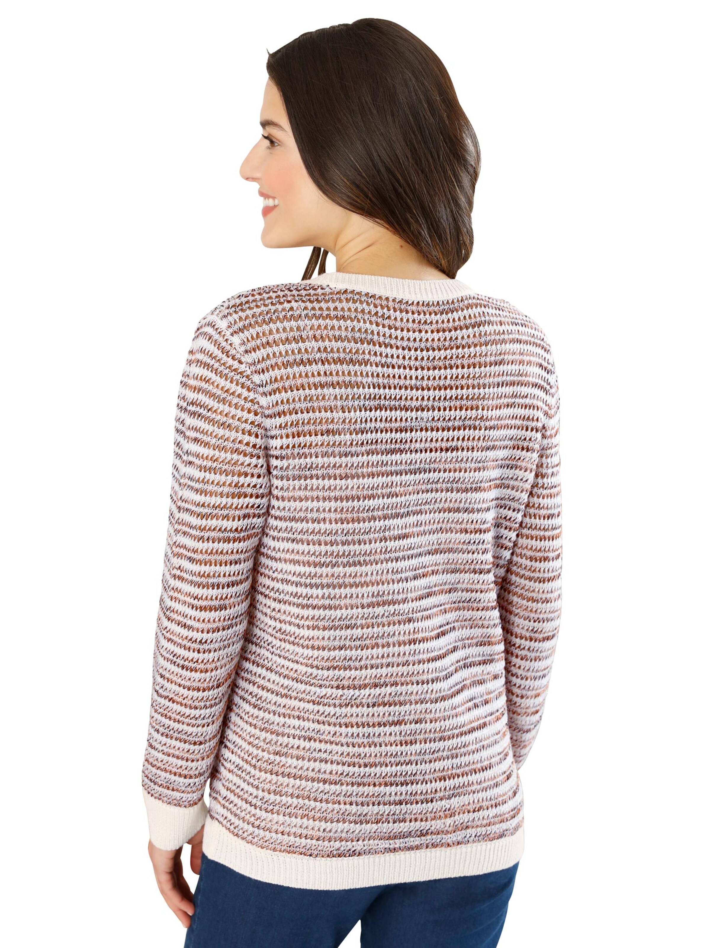 Pullover - beige-geringelt