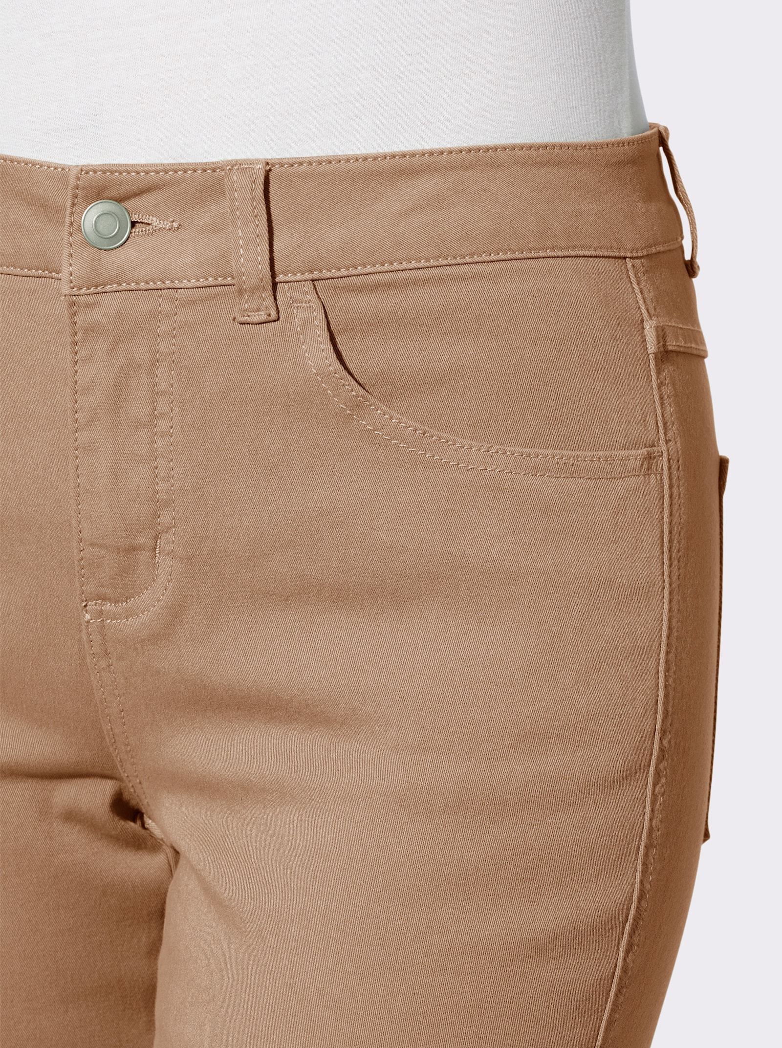Skinny jeans van twill - camel