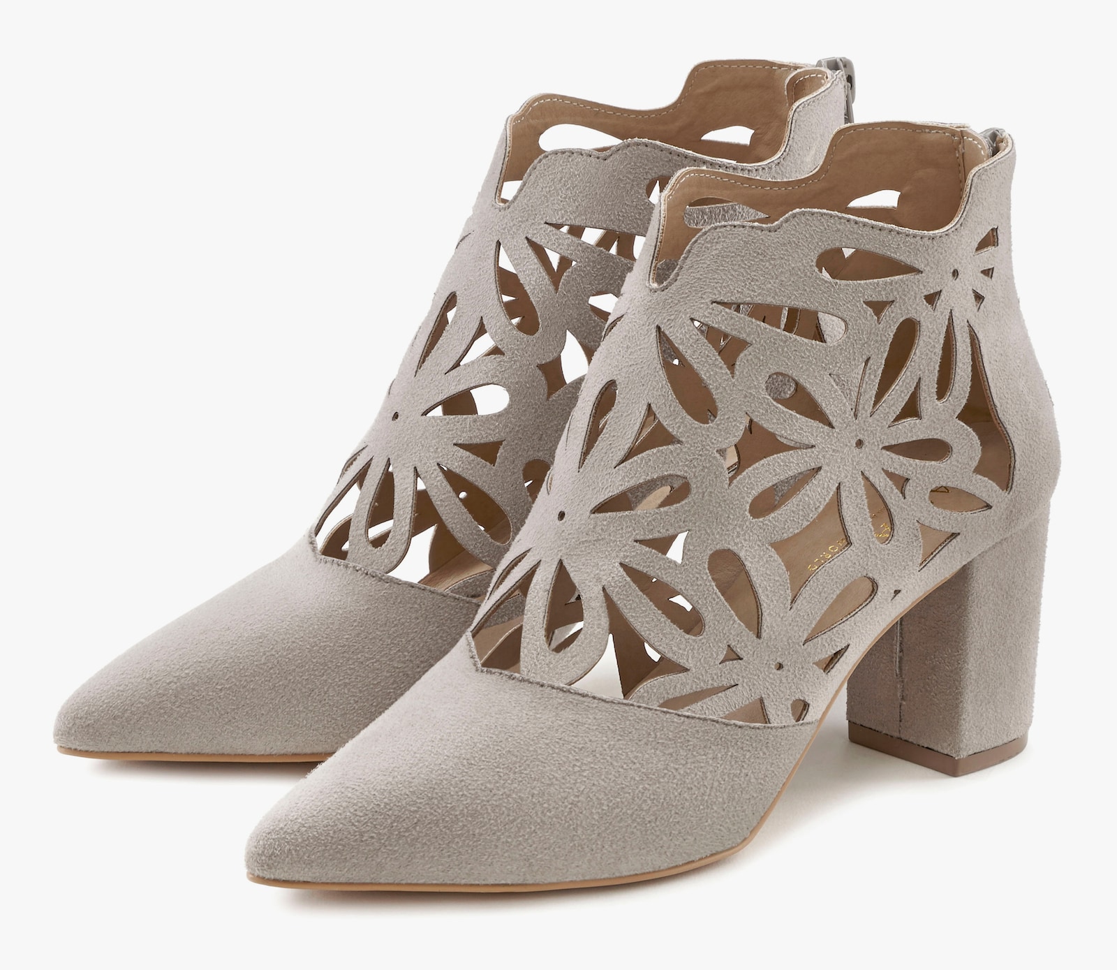 LASCANA High-Heel-Stiefelette - hellgrau