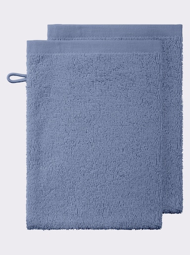 wäschepur Handdoek van gevolde badstof - duivenblauw