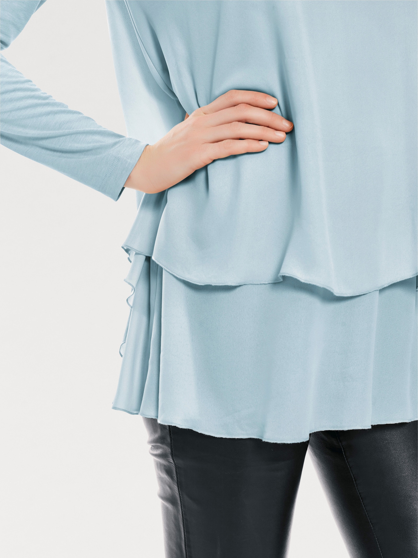 heine Langarmshirt in 2-in-1-Optik - hellblau