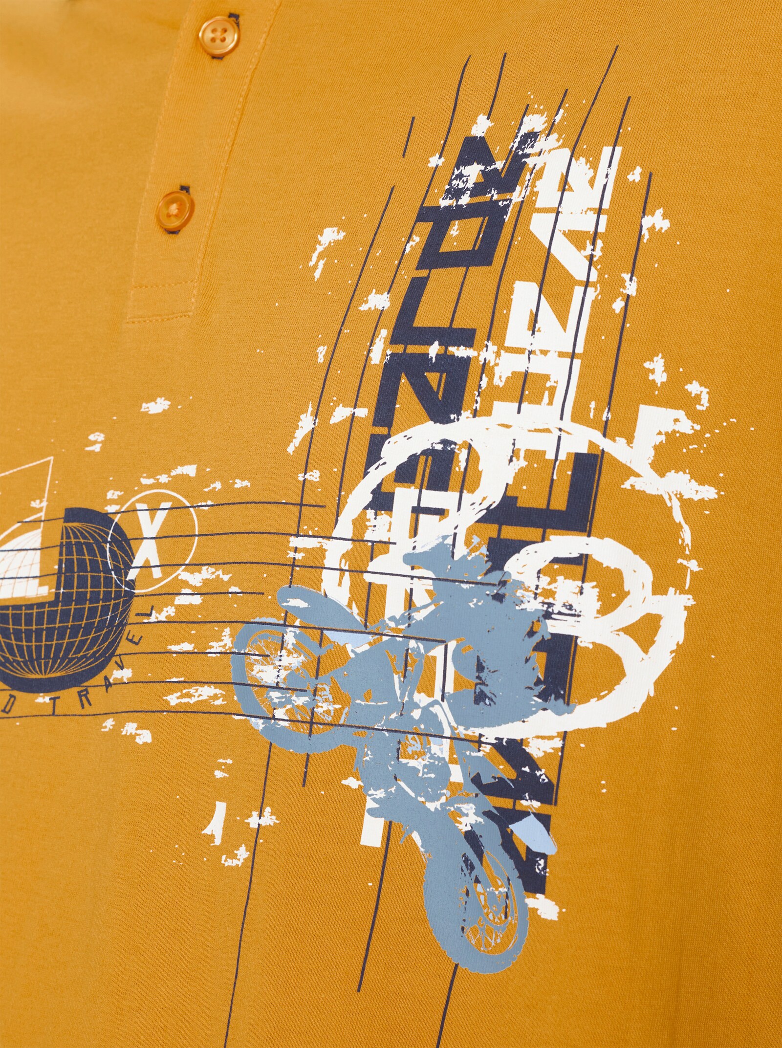 Poloshirt mit Print - ocker-bedruckt