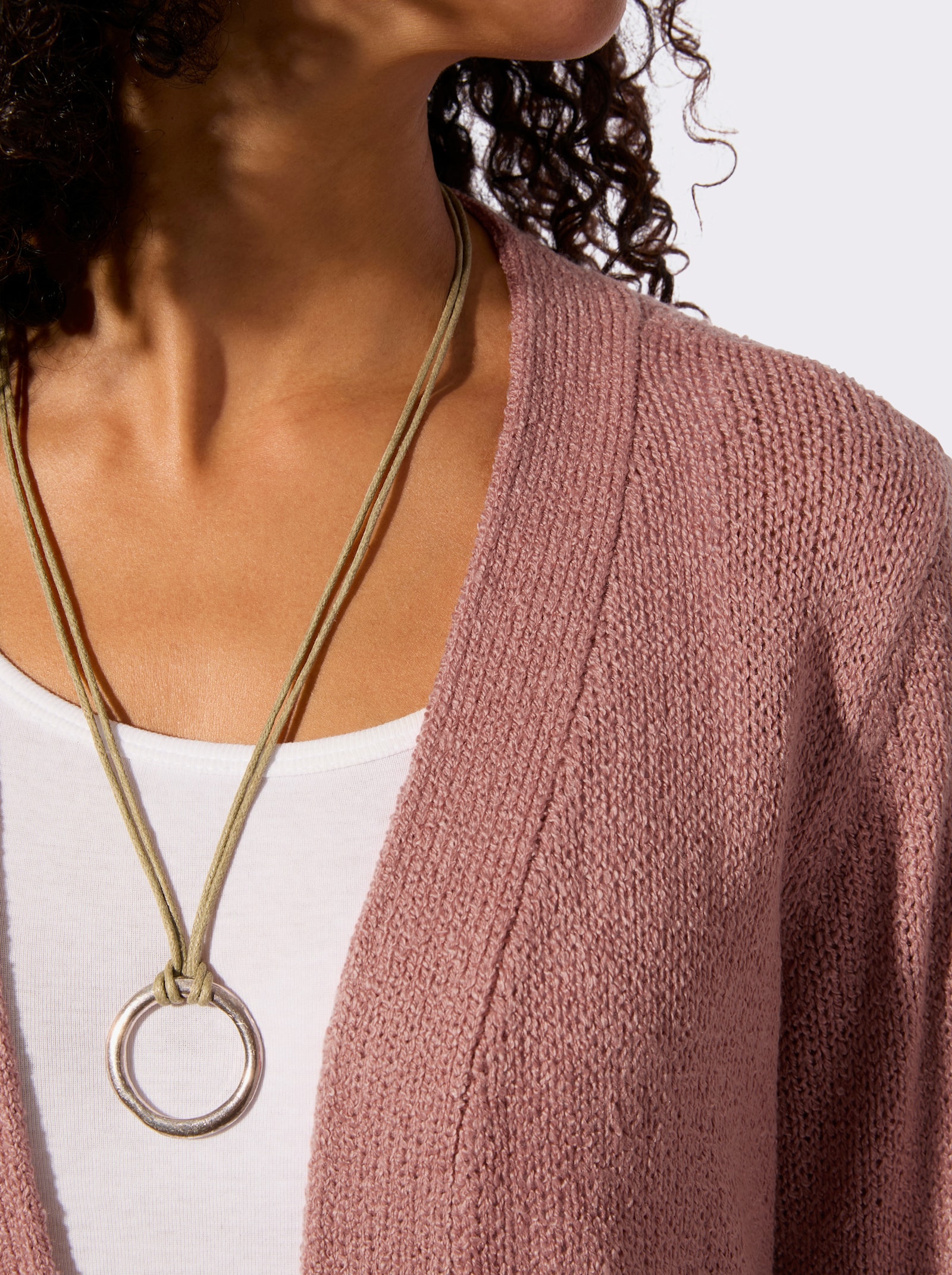 Strickjacke in pflegeleichter Qualität - rosenholz