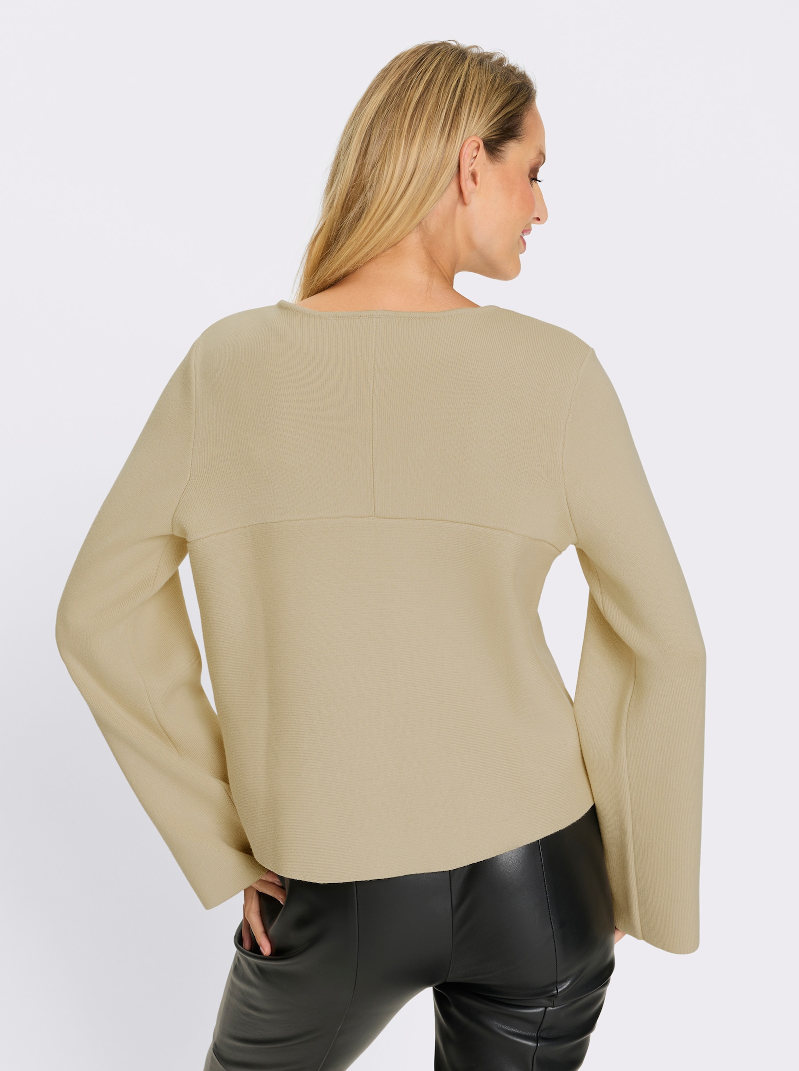 heine Veste en tricot avec boutons décoratifs - sable