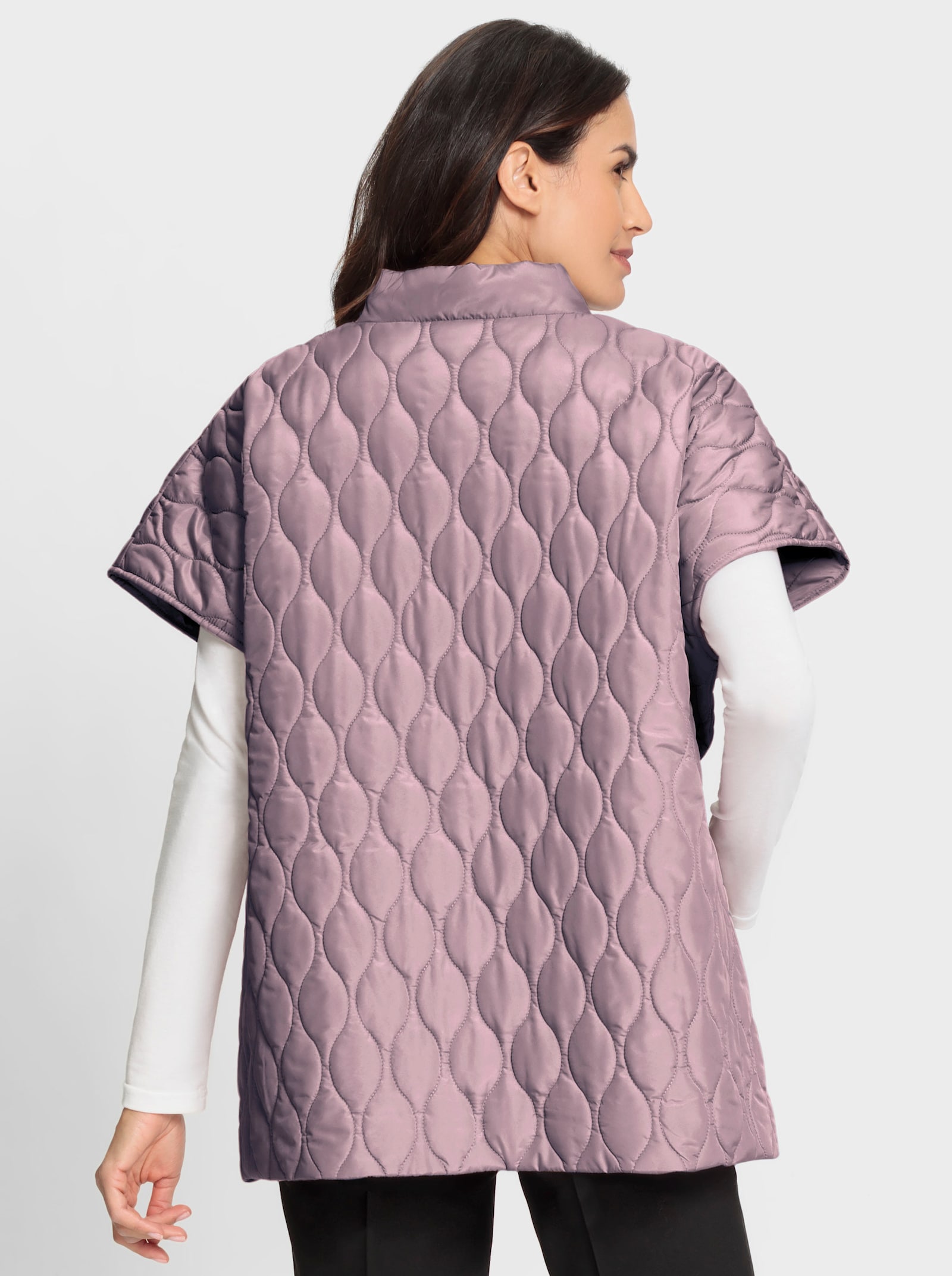 Steppweste in Oversize-Schnitt - mauve