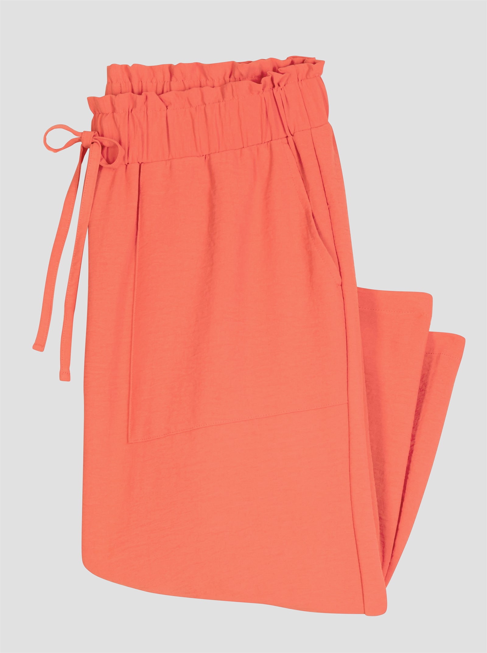 Comfortbroek in linnenlook, wijd model - koraal