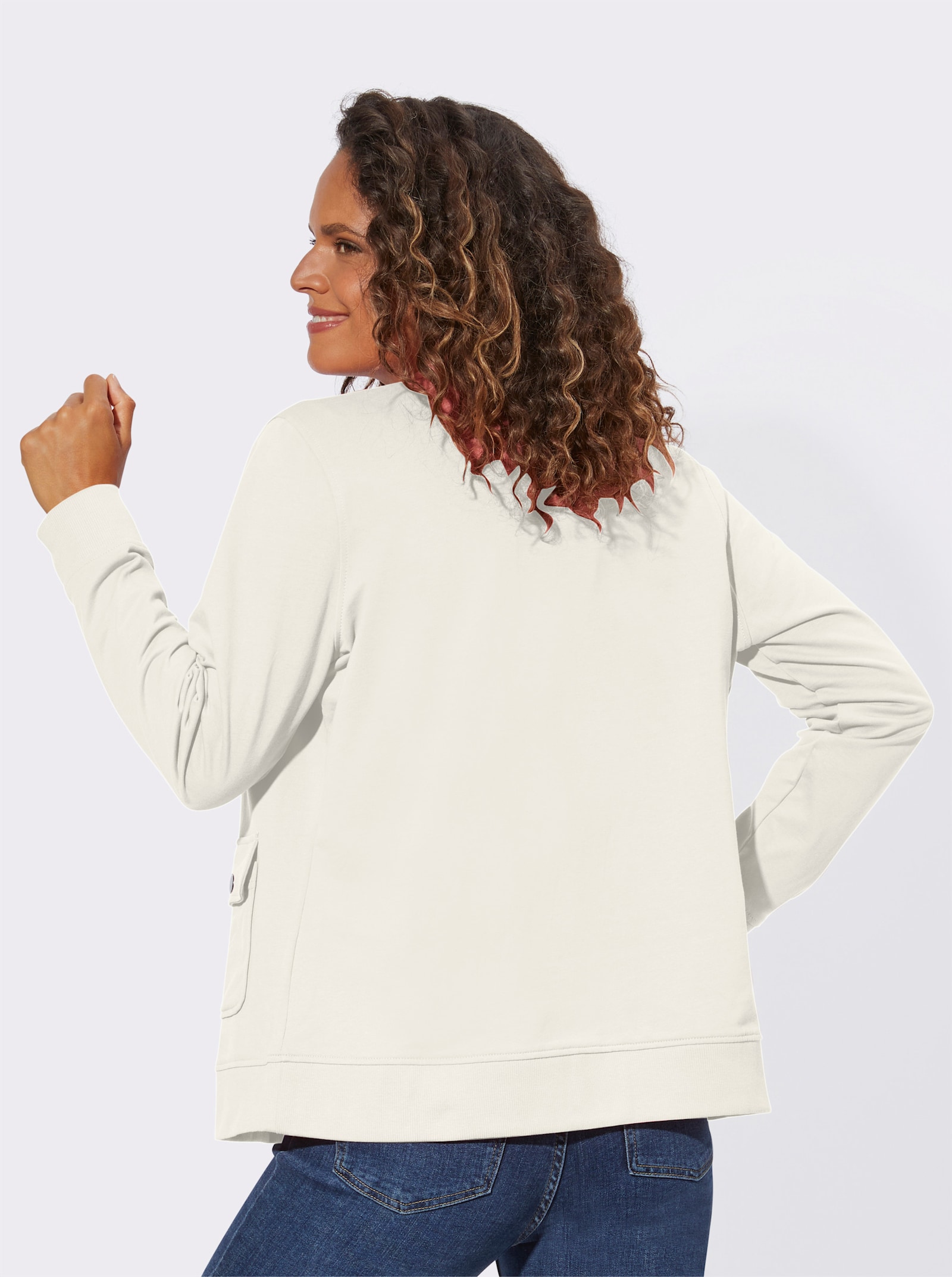 Shirtjasje van puur katoen - wit