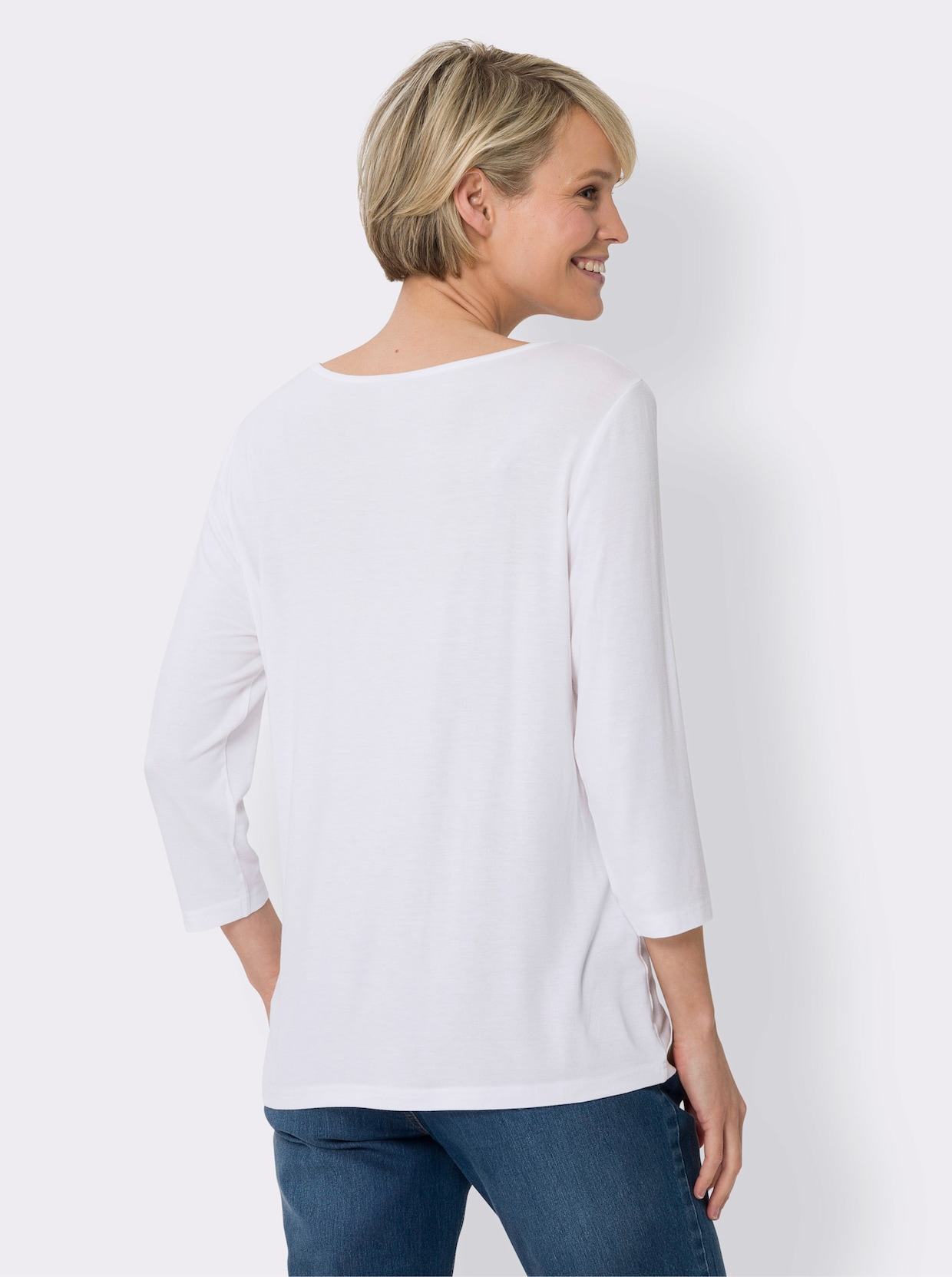 Shirt met 3/4-mouw - ecru