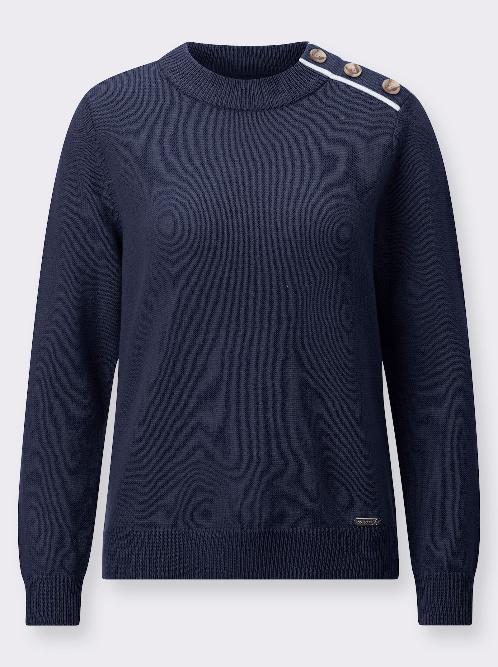 Pullover mit Rundhals-Ausschnitt - marine