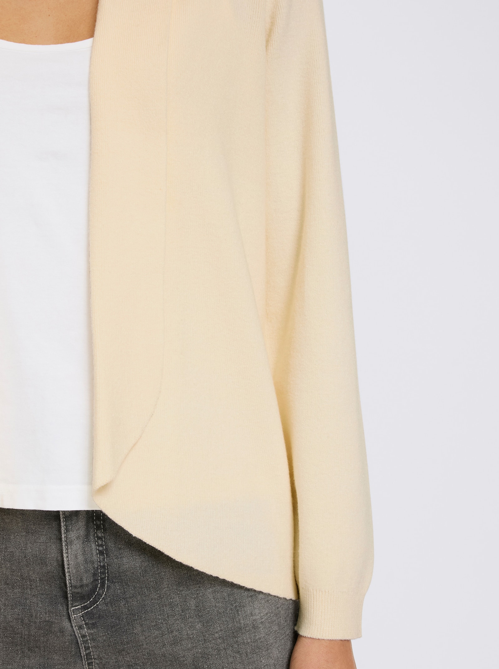 heine Feinstrickjacke mit Schalkragen - champagner