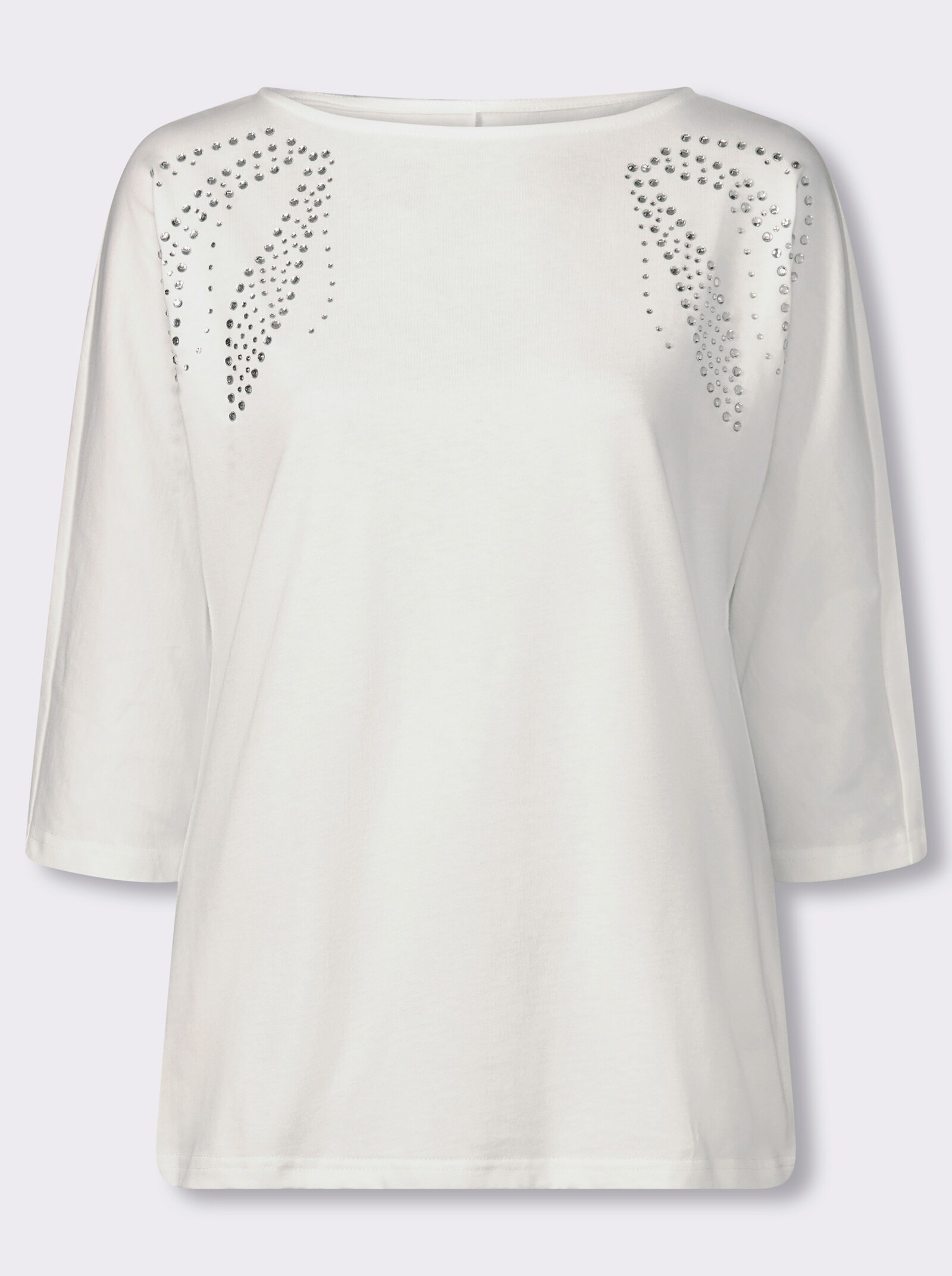 3/4-Arm-Shirt mit Fledermaus-Ärmeln - ecru