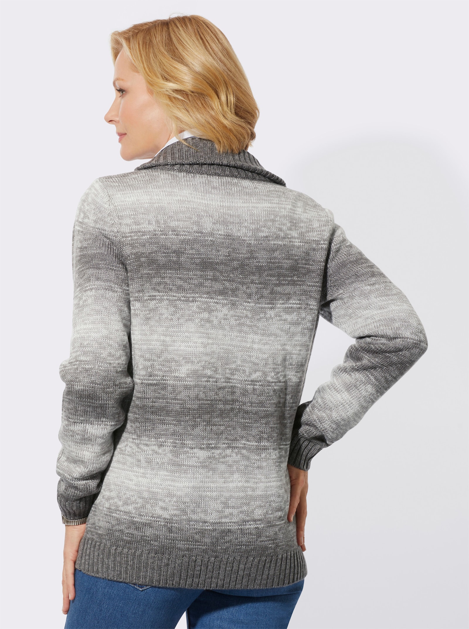 Vest met kleurverloop - grijs/antraciet gestreept