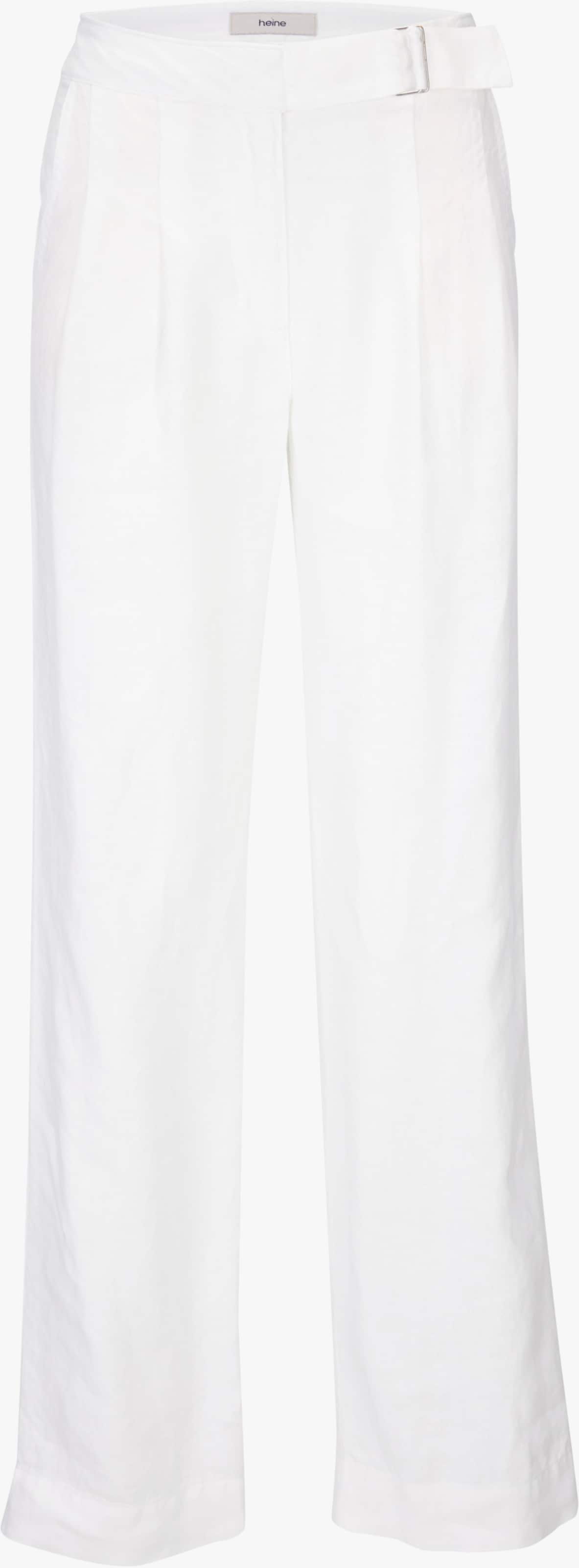 heine Pantalon en lin avec jambes larges - blanc