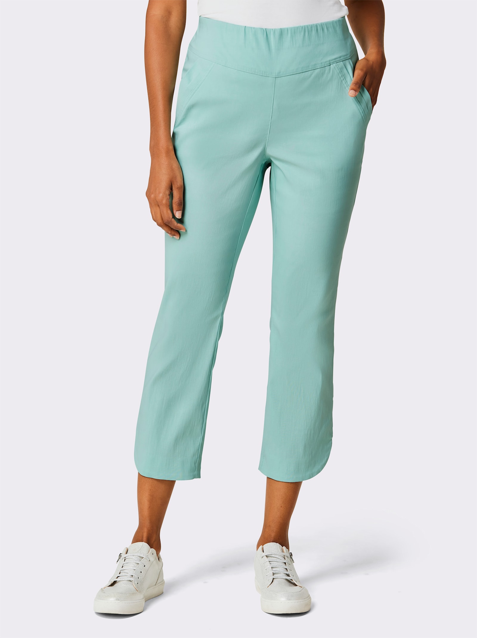 Stehmann Comfort line 7/8-broek met splitten, afgerond - mint