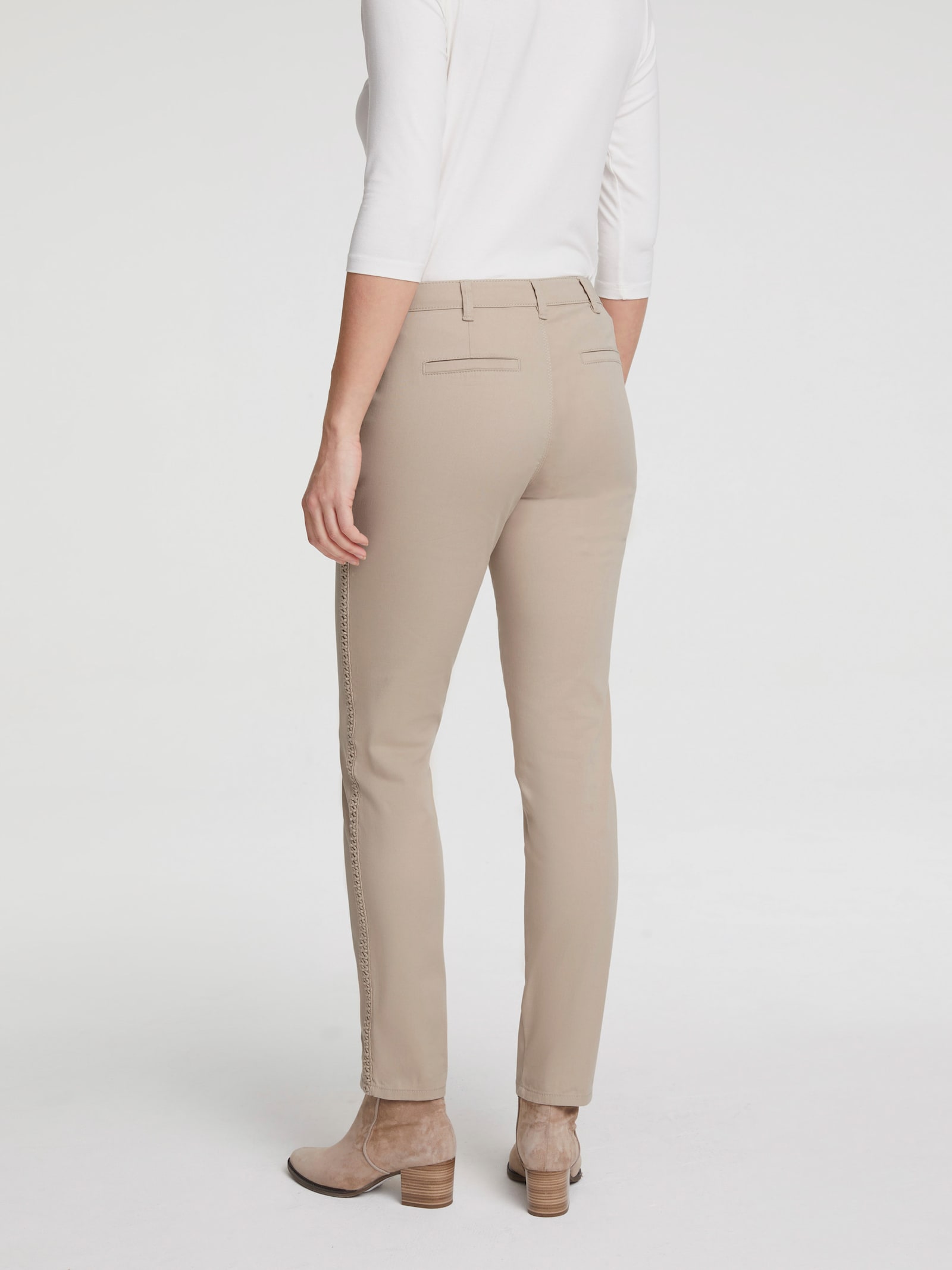 heine Hose mit Fake-Taschen - kiesel