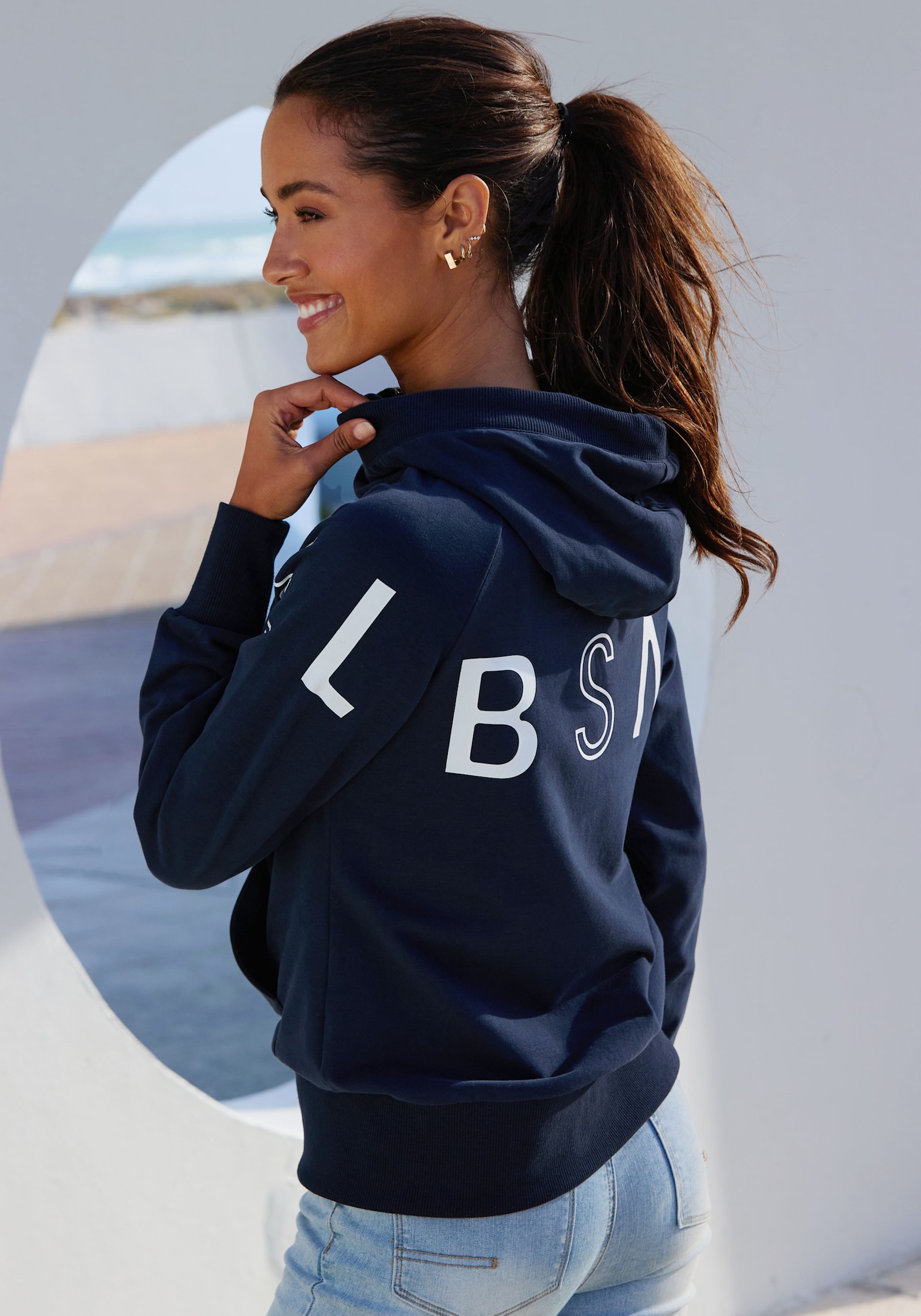 Elbsand Kapuzensweatjacke - marine