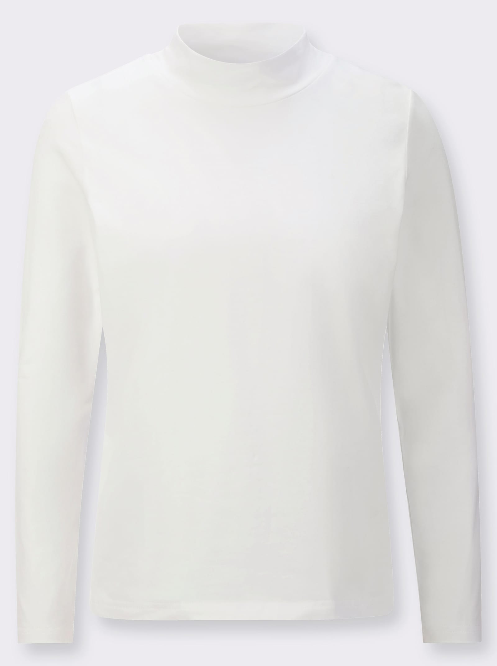 Stehkragenshirt mit Ellbogen-Patches in Jeans-Optik - ecru