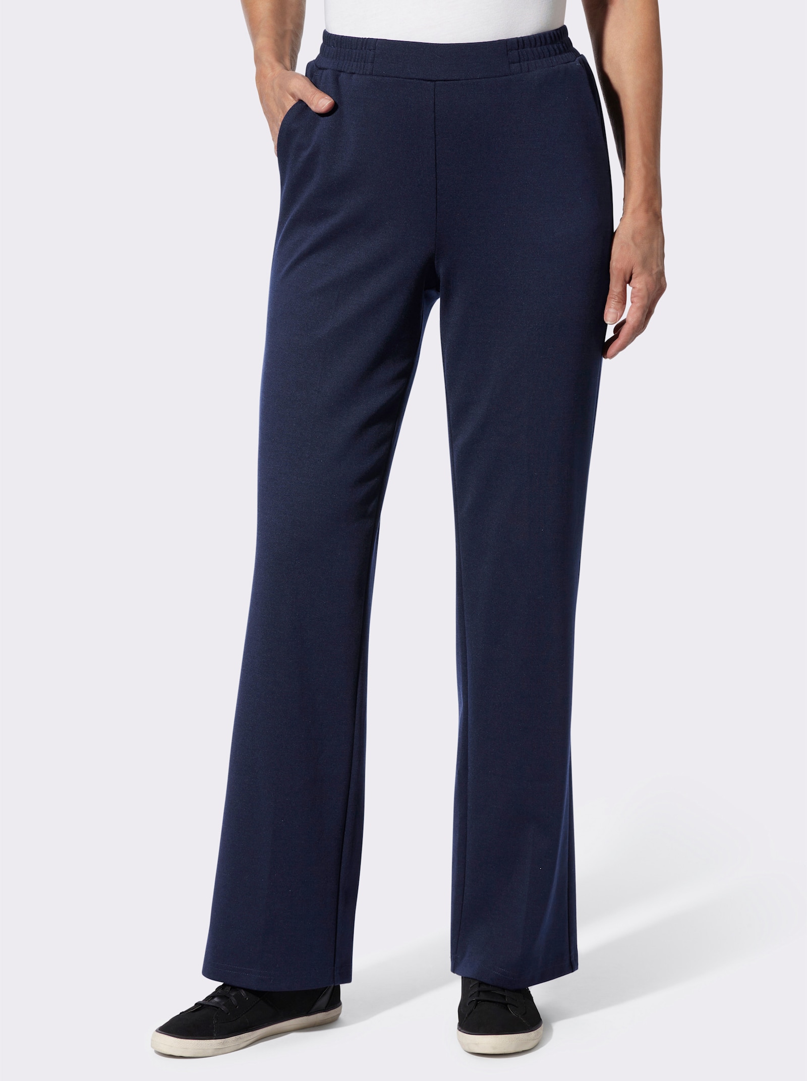 Bügelfaltenhose in Interlock-Qualität - marine