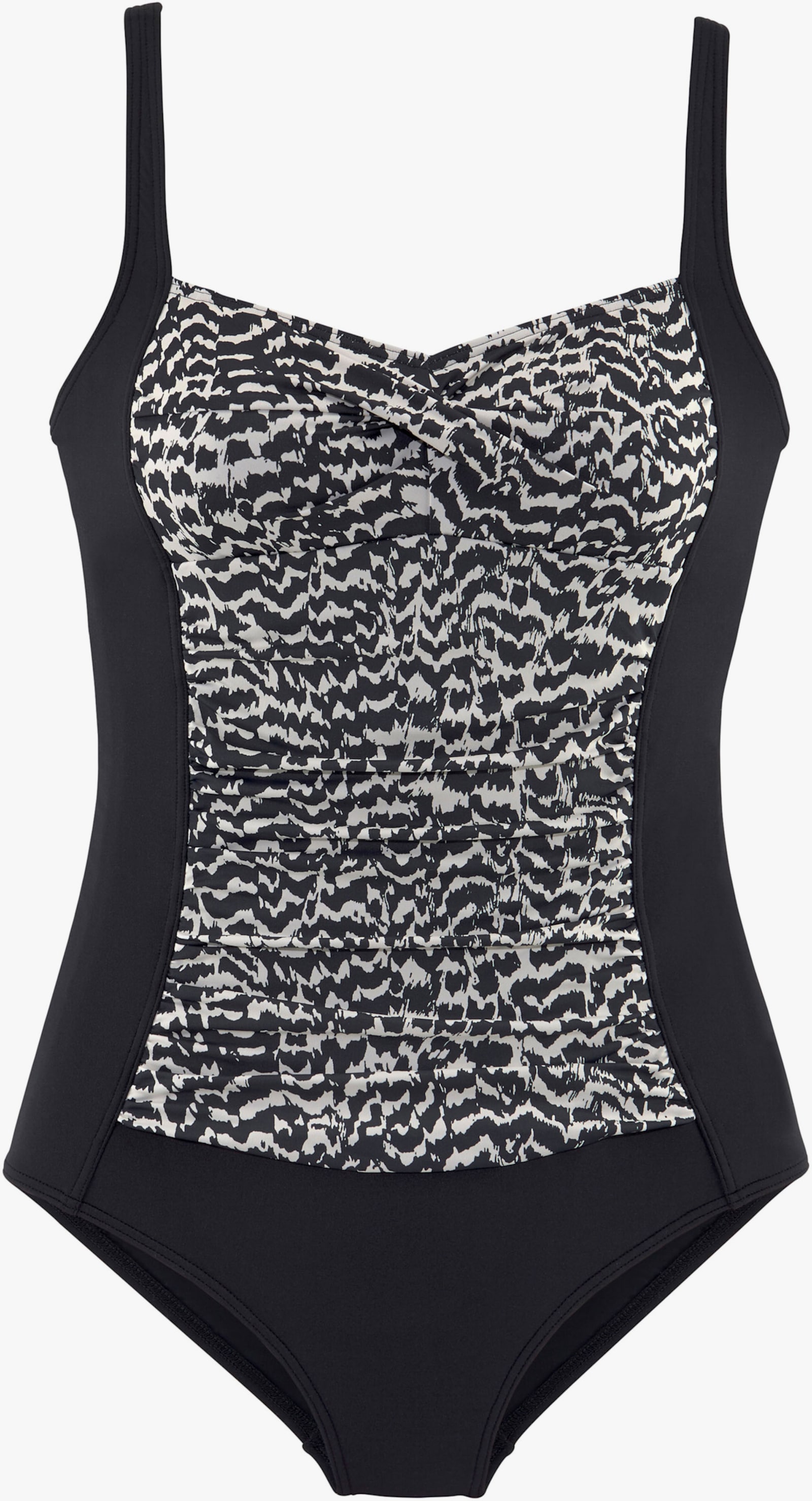 LASCANA Badeanzug - schwarz-creme