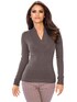 V-Pullover - taupe