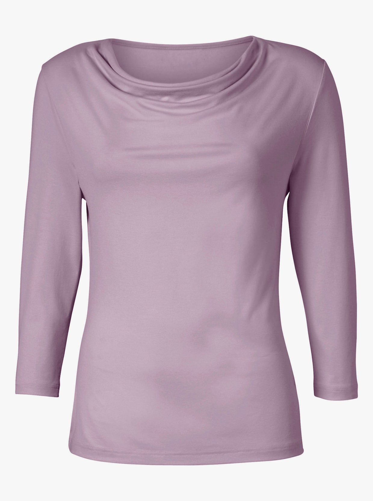 Shirt met cascadehals - lavendel