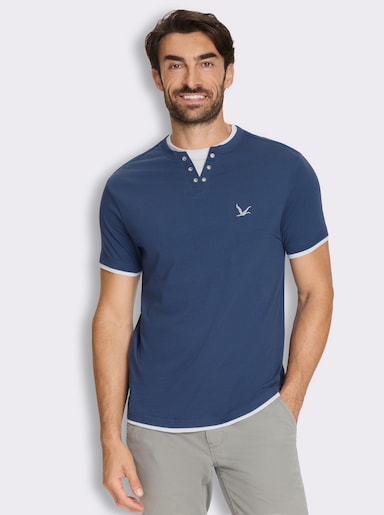 Kurzarmshirt im Doppelpack - jeansblau + aquapetrol