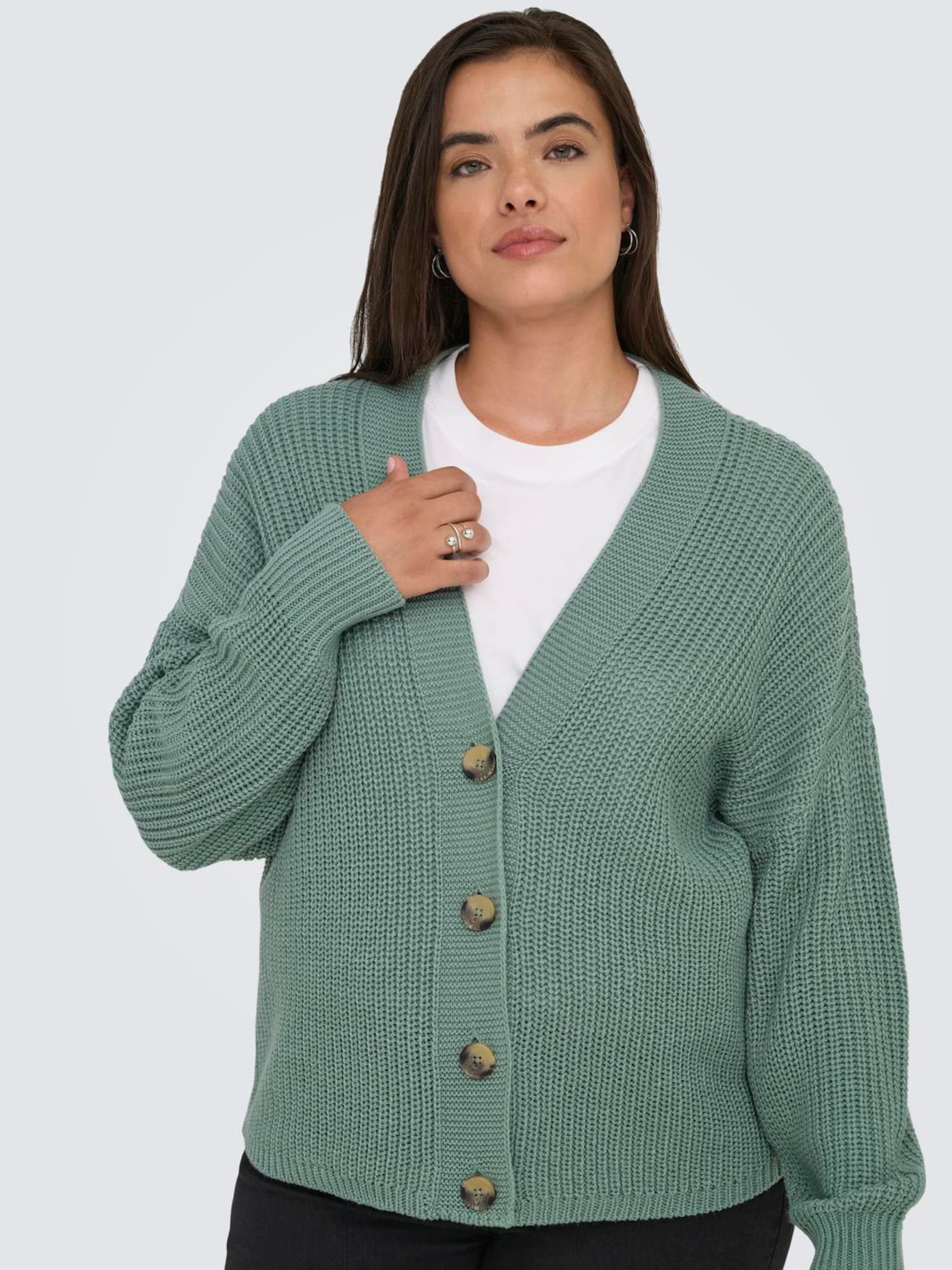 ONLY CARMAKOMA Strickjacke - chinois green