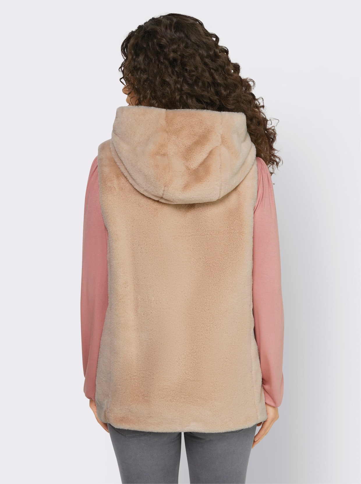 heine Gilet van imitatiebont - ivoorkleur