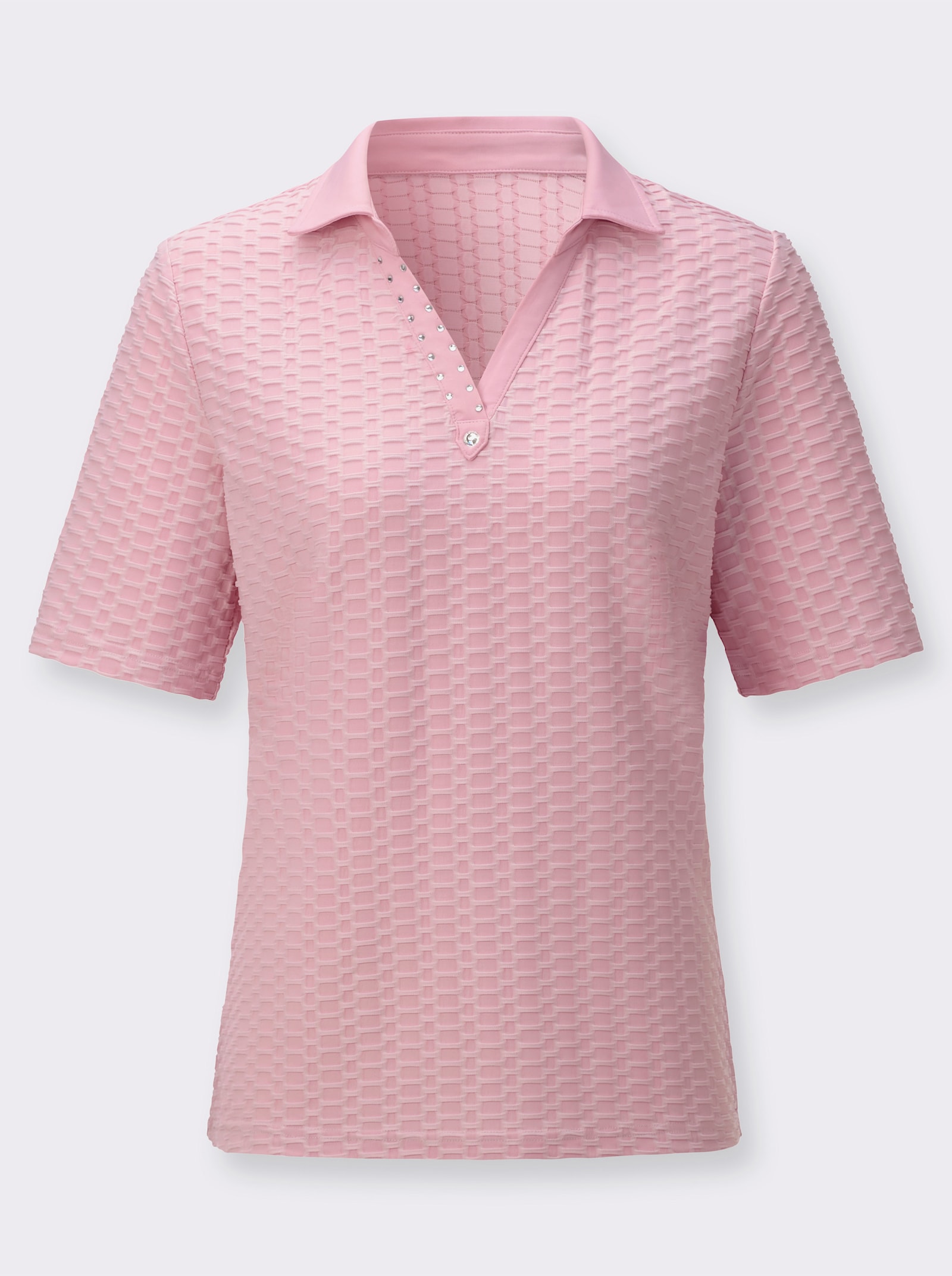 Poloshirt in Struktur-Qualität - rosé