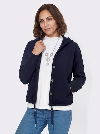 Shirtjacke mit Kapuze - marine