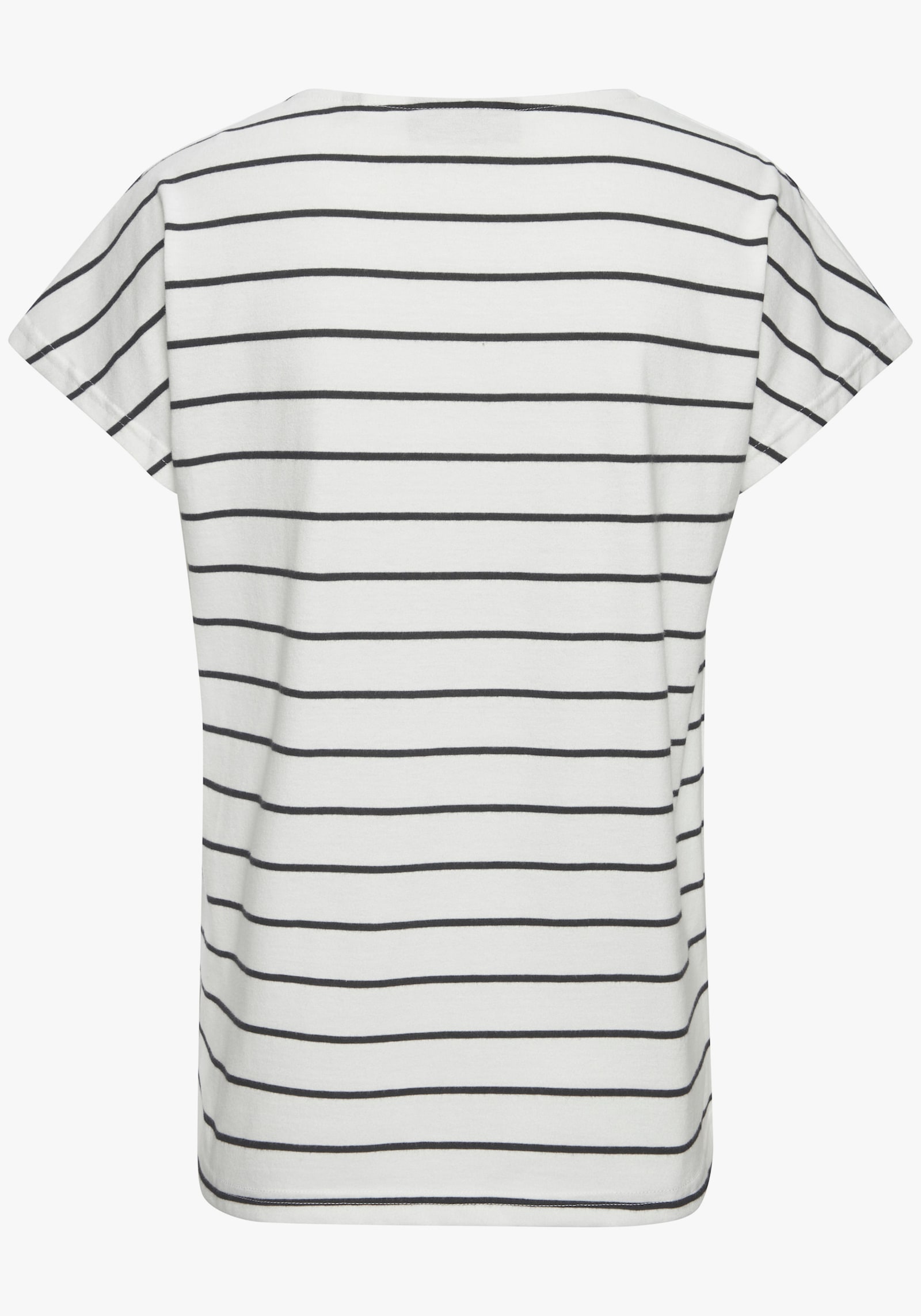 Elbsand Kurzarmshirt - weiß-marine gestreift