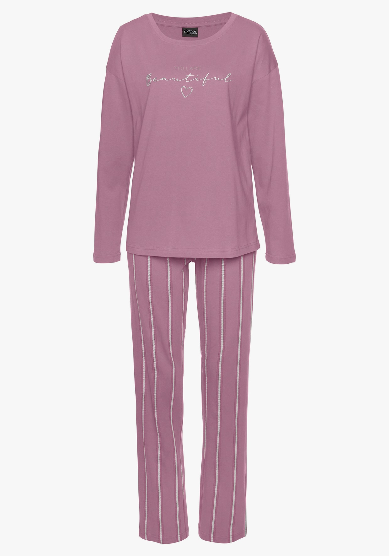 Vivance Dreams Pyjama - mauve gestreift