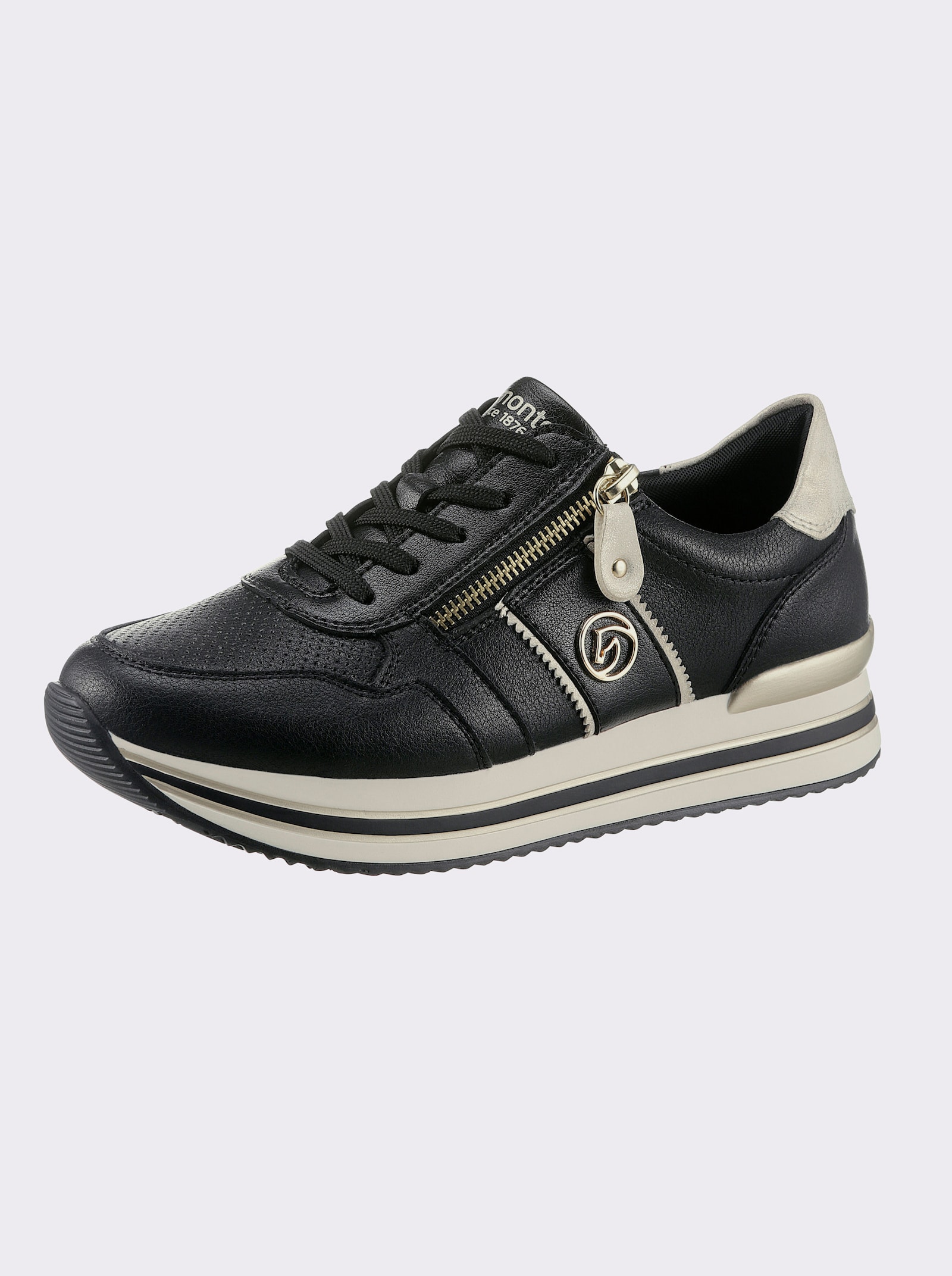 Remonte Sneaker met lichte PU-zool - zwart