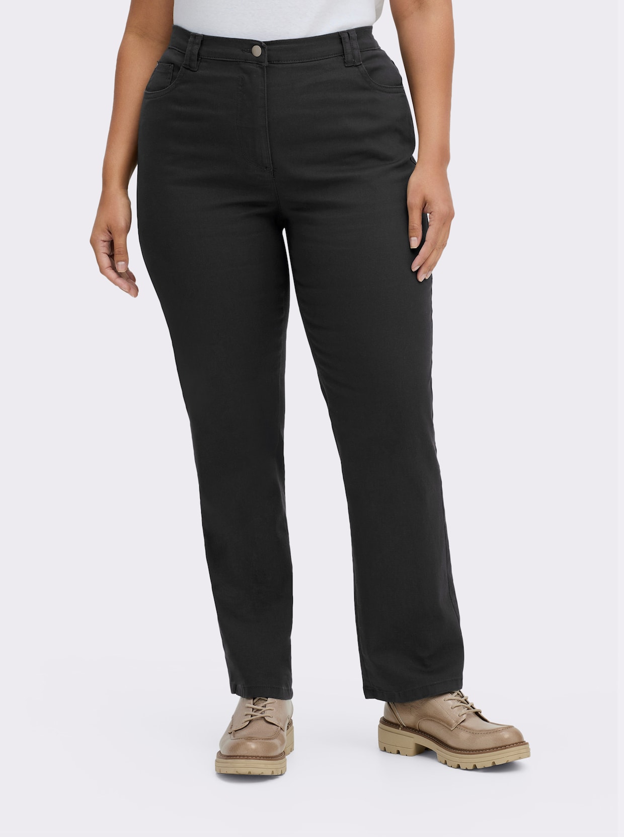 Stretch-Hose mit Nieten an den Taschen - schwarz