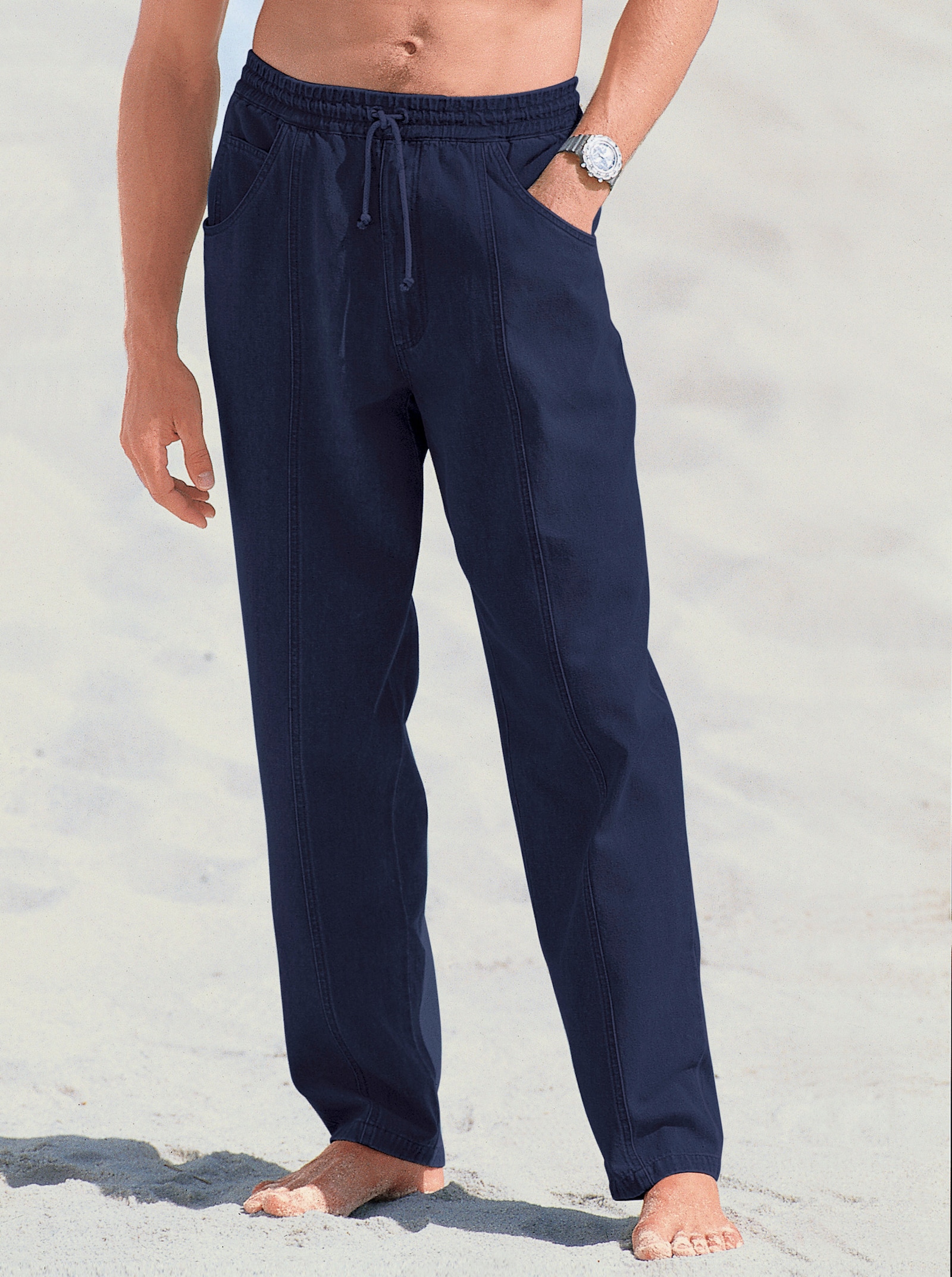 Schlupfhose in Jeans-Qualität - marine