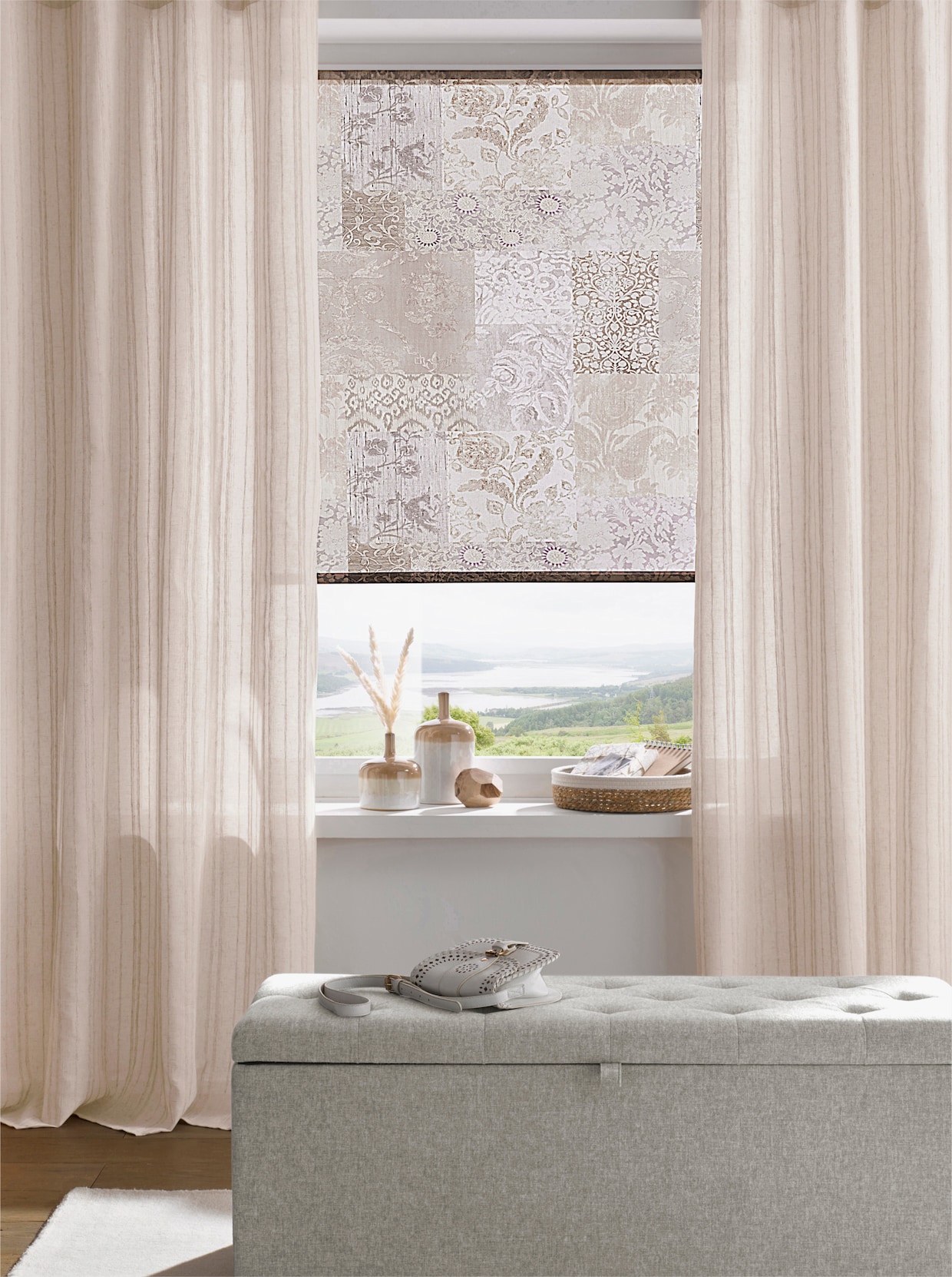 heine home Decoratieve vitrage - naturel