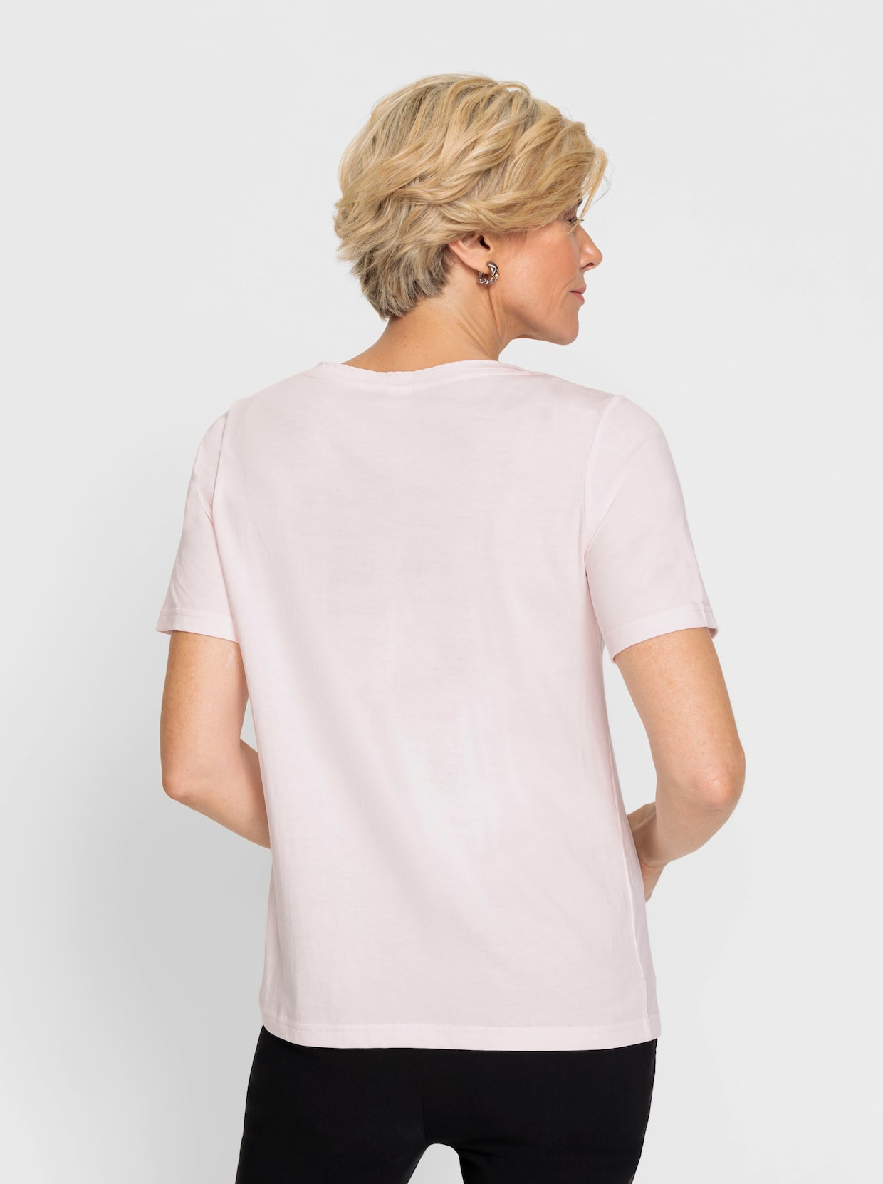 Rundhalsshirt - hellrosé