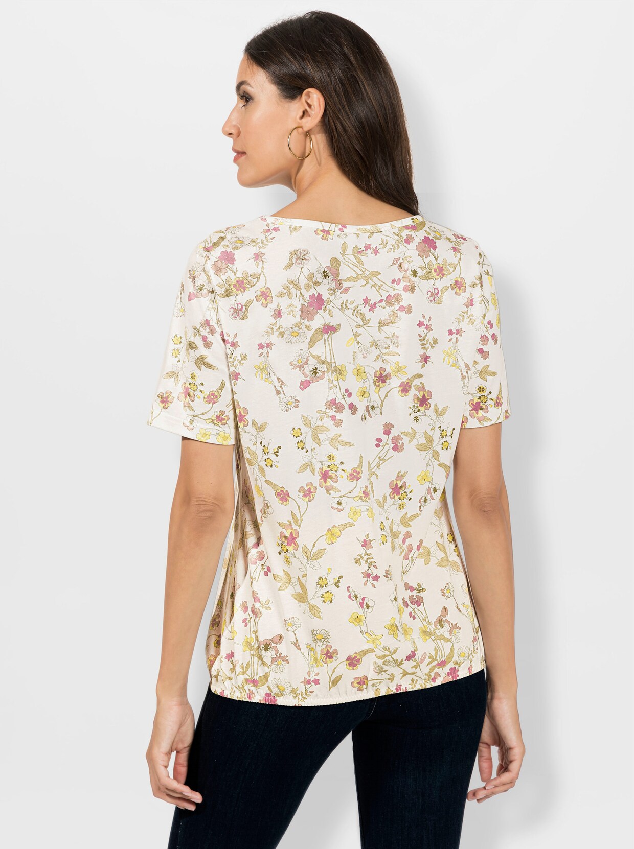 Shirt - ecru-rosenquarz-bedruckt