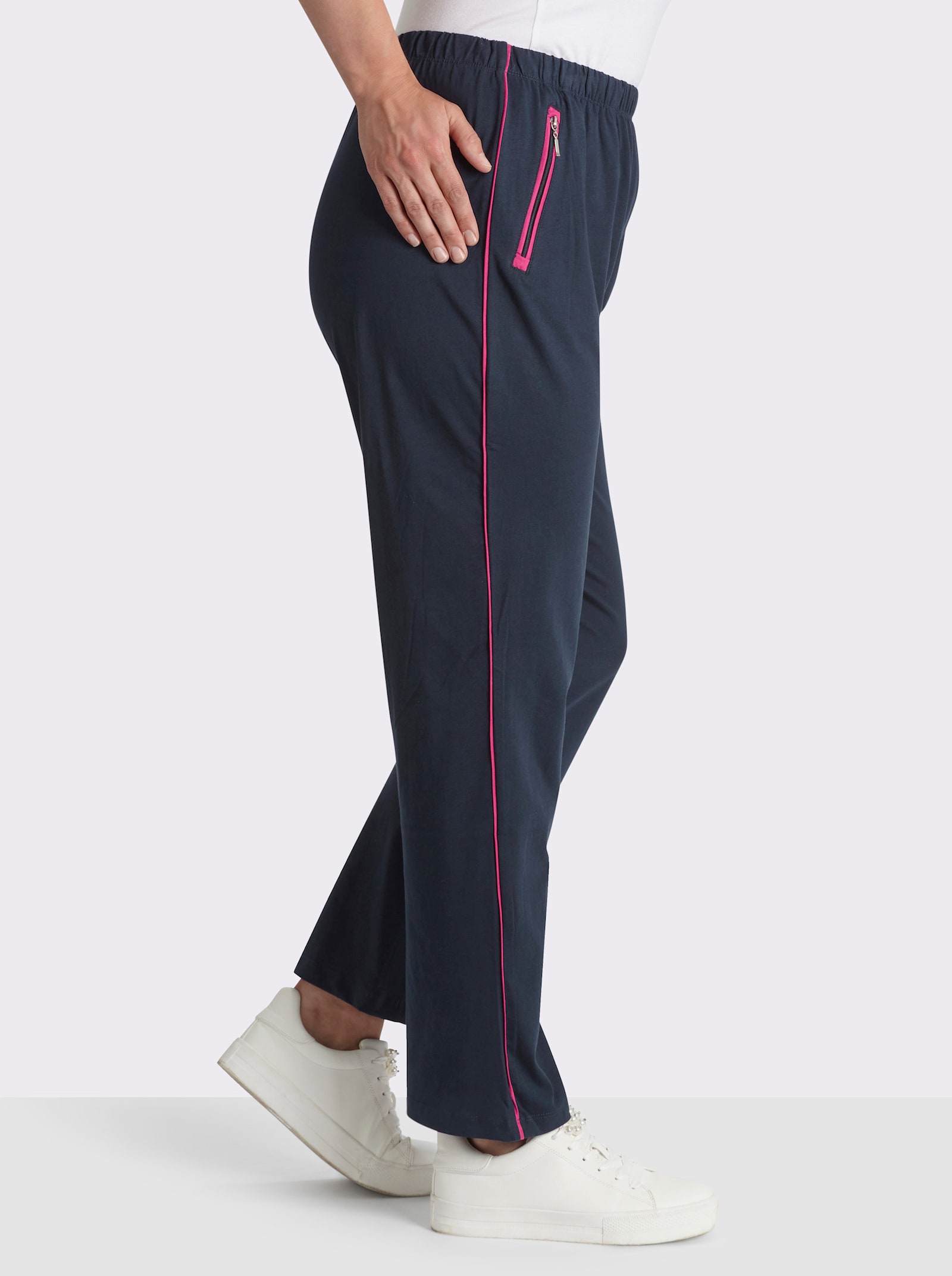 Freizeithose - marine-fuchsia