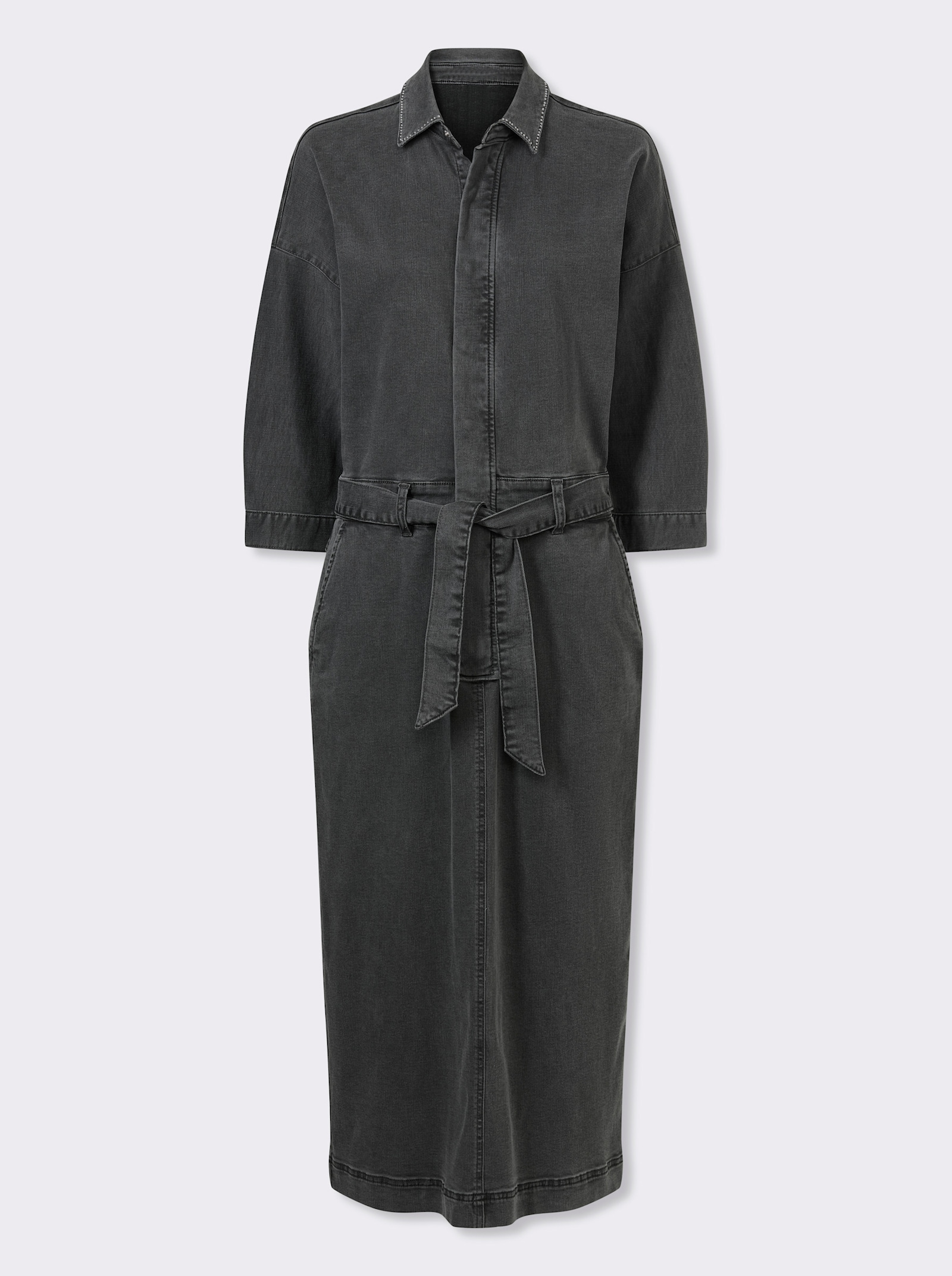 heine Jeanskleid mit Glitzersteinchen - light grey-denim