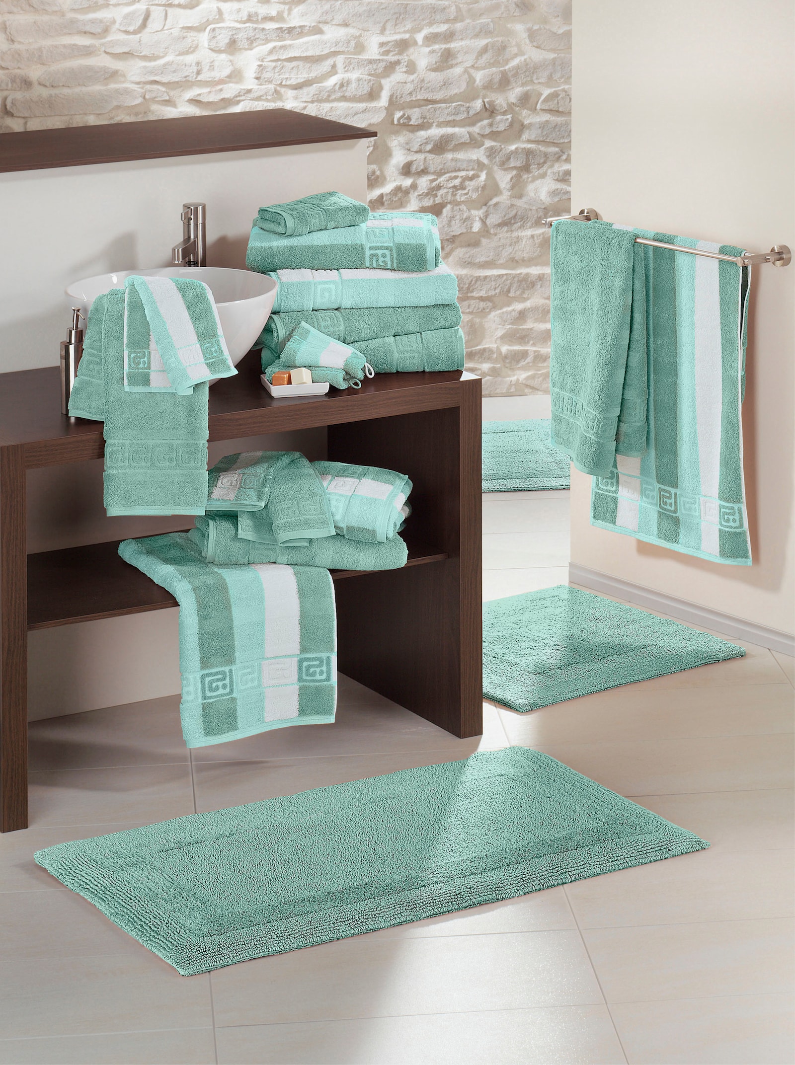 Cawö Handdoek - winterturquoise