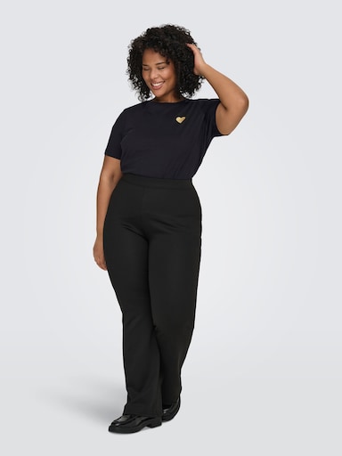 ONLY CARMAKOMA T-Shirt - black print:gold glitter heart