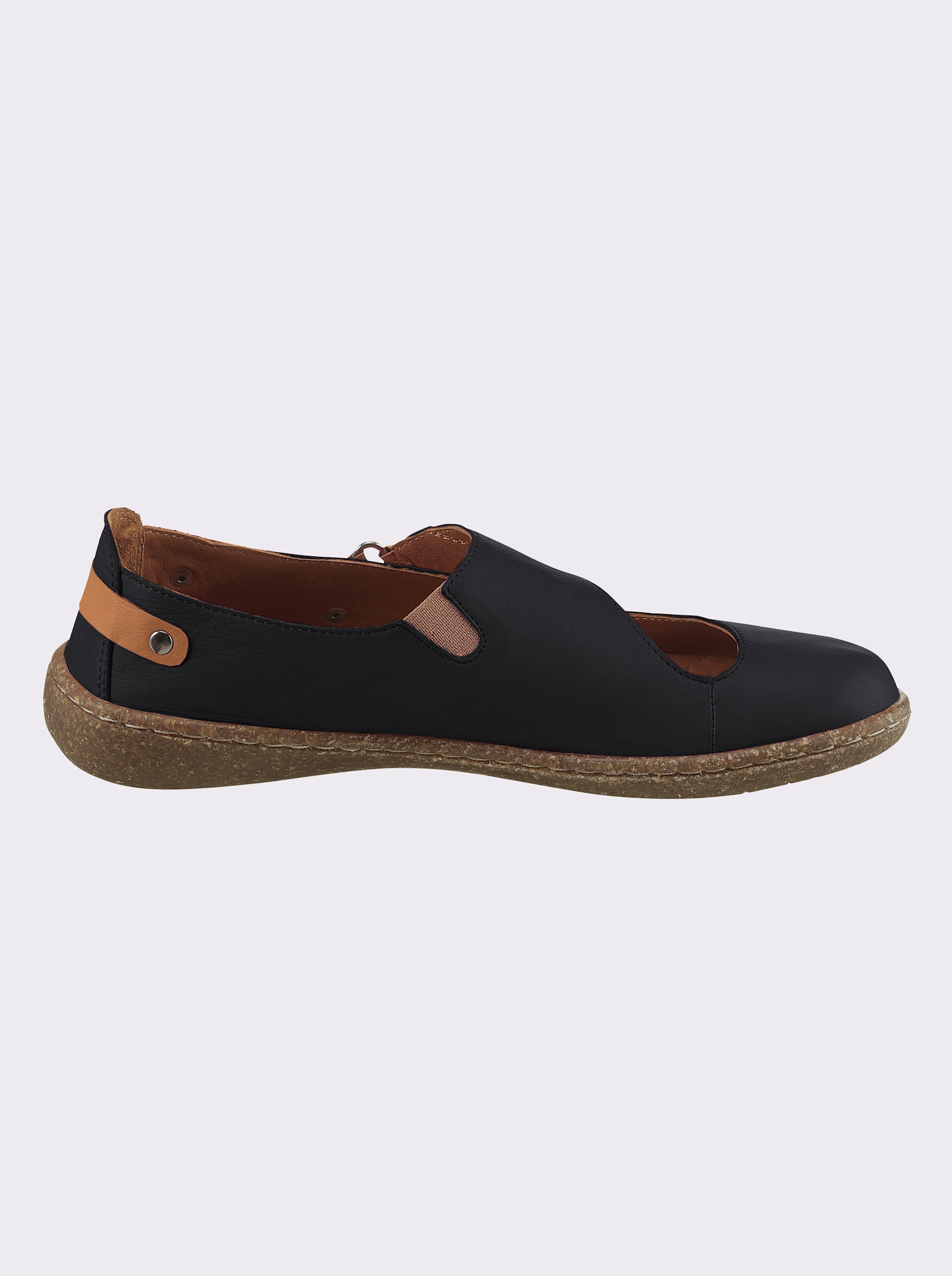 Gemini Slipper aus Leder - schwarz