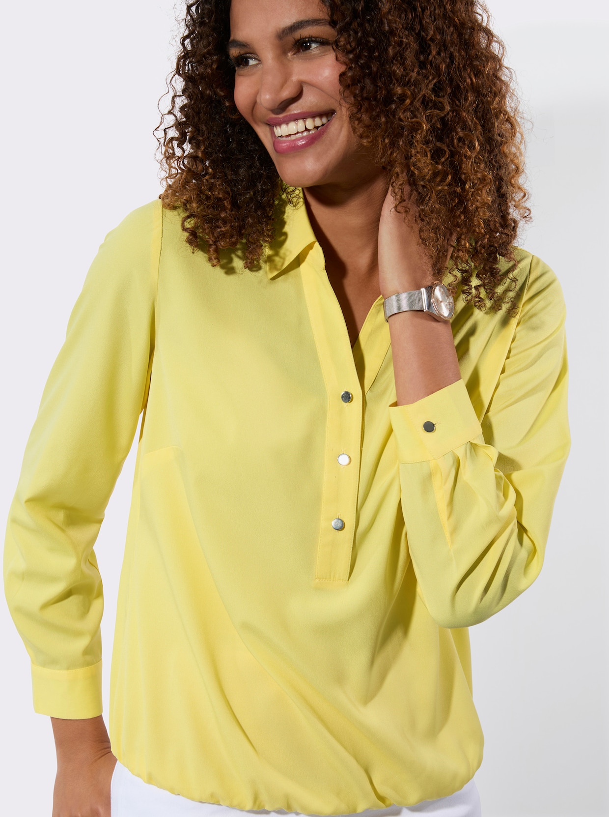 Schlupf-Bluse - zitrone